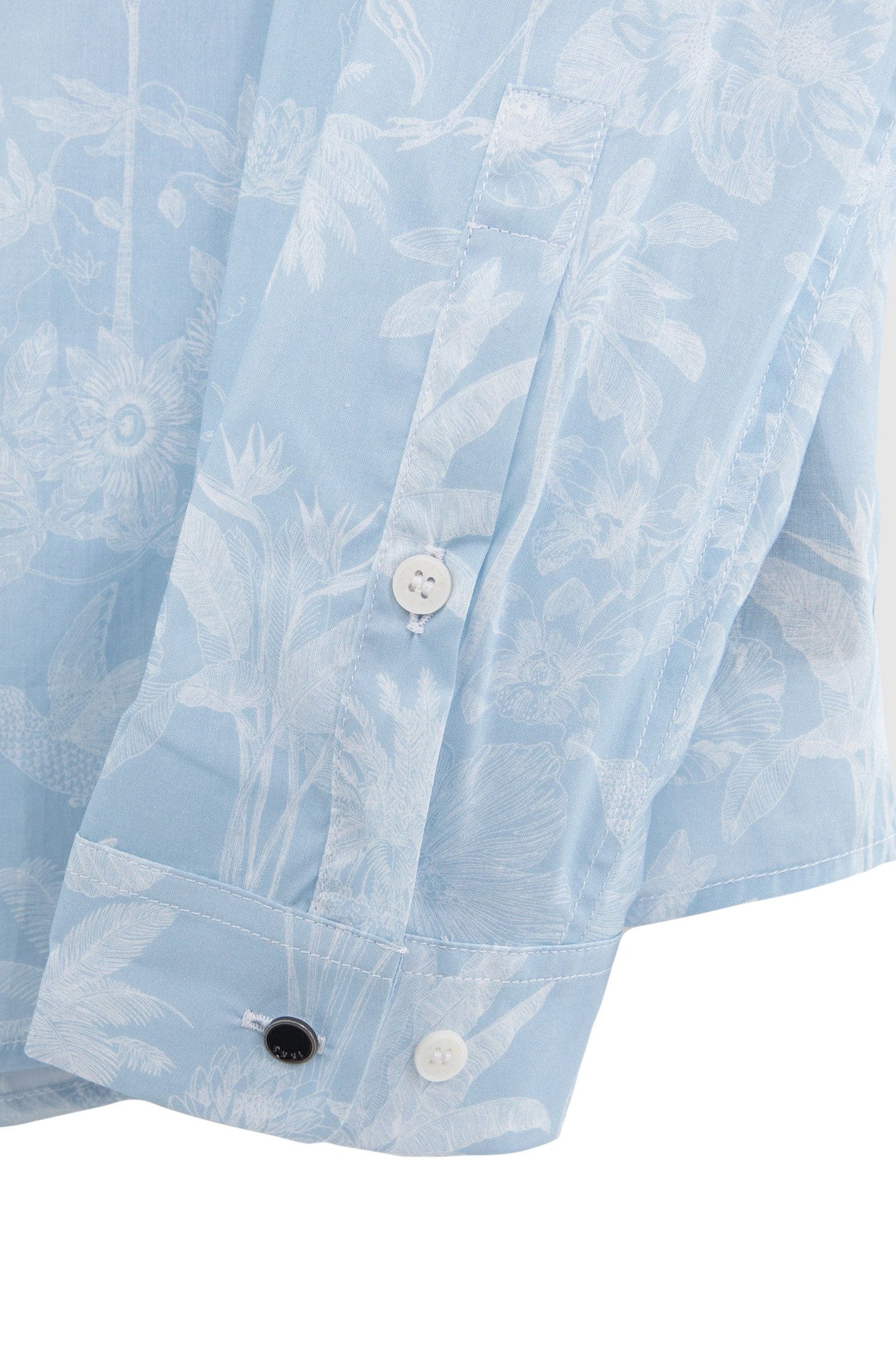 SKY TROPICAL MOTIF LIBERTY FABRIC SLIM SHIRT 7