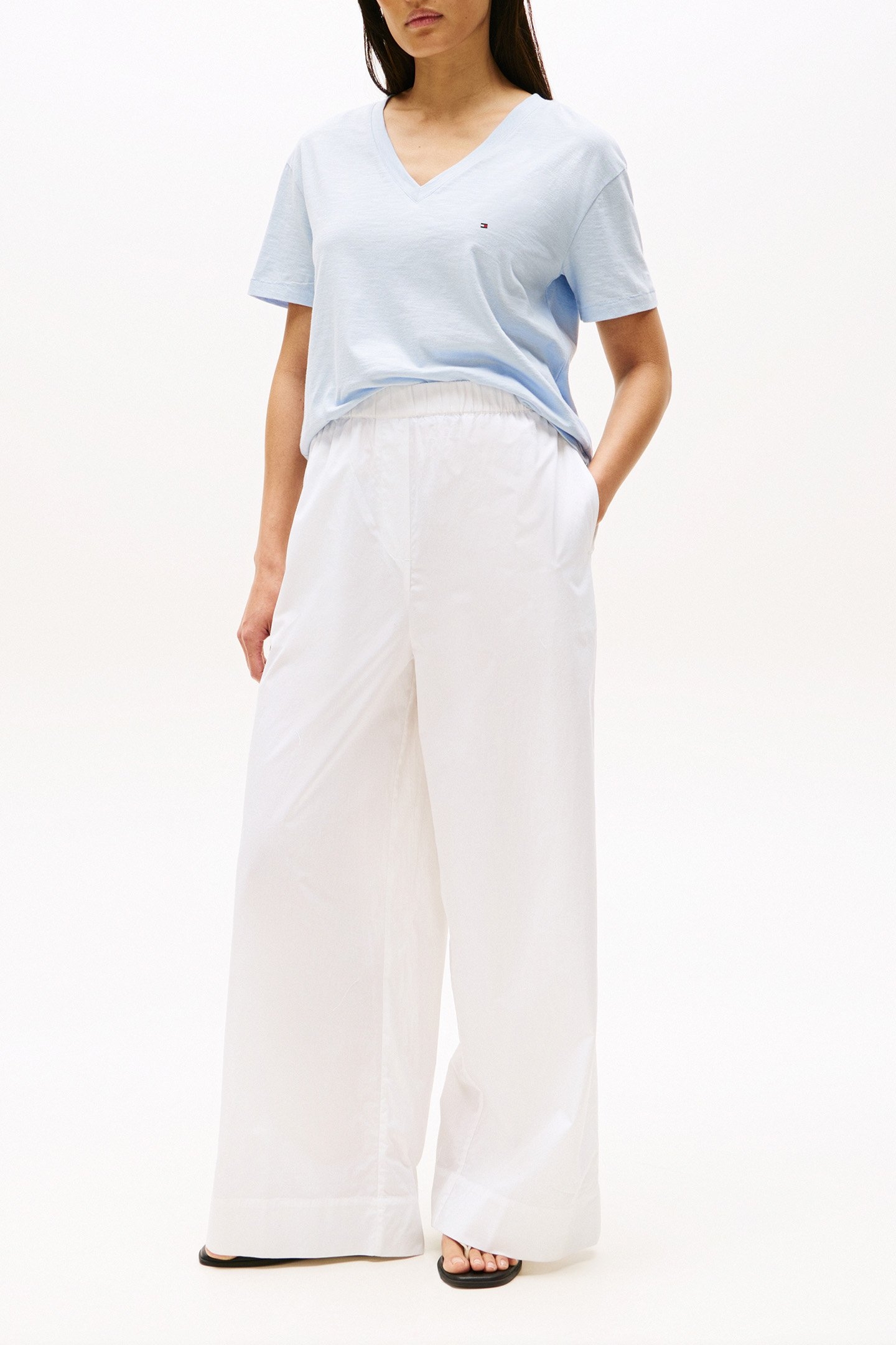 SLUB V-NECK TEE RELAXED FIT BREEZY BLUE 2