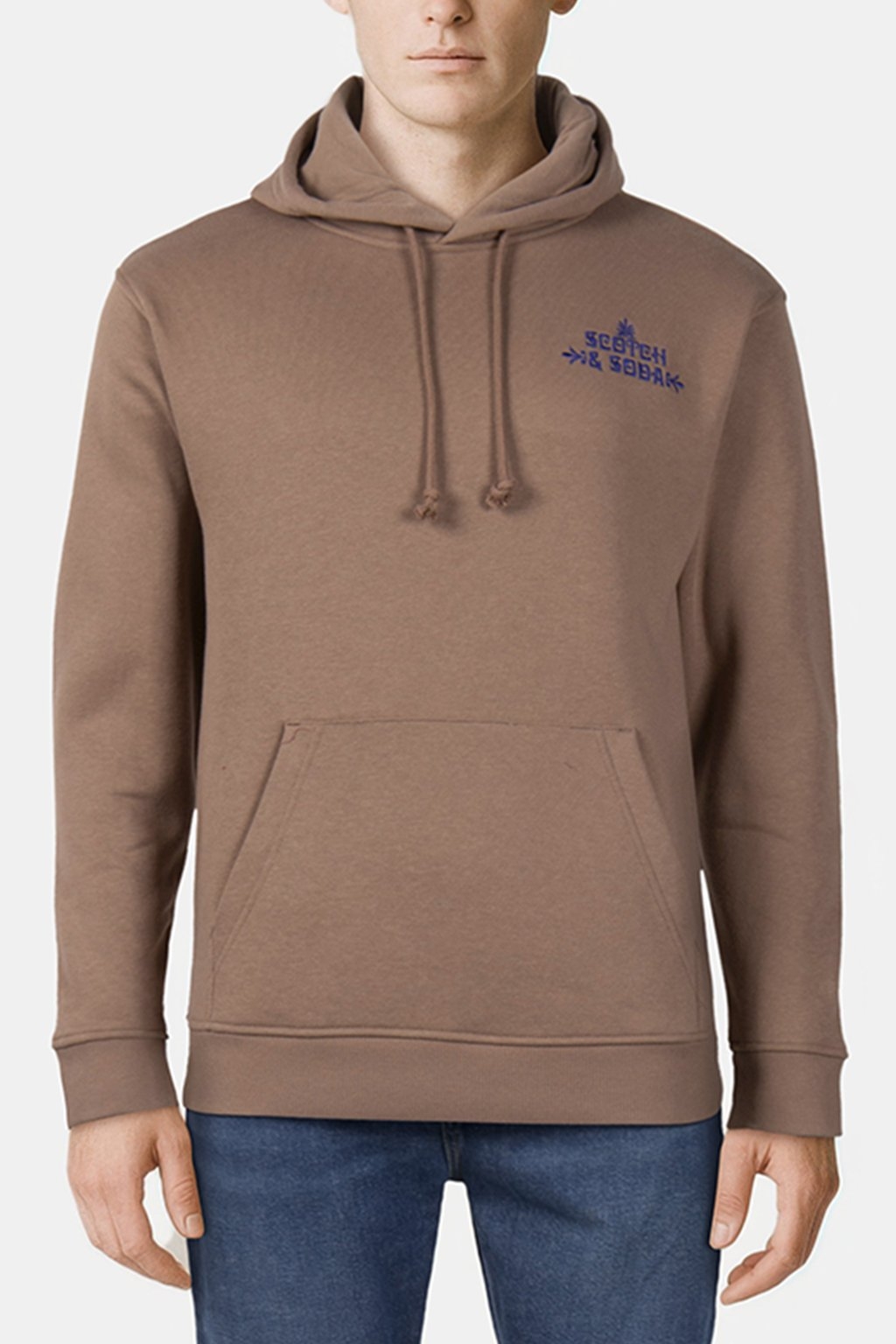 RELAXED FIT FLEECE GRAPHIC HOODIE CAPPUCHINO 1