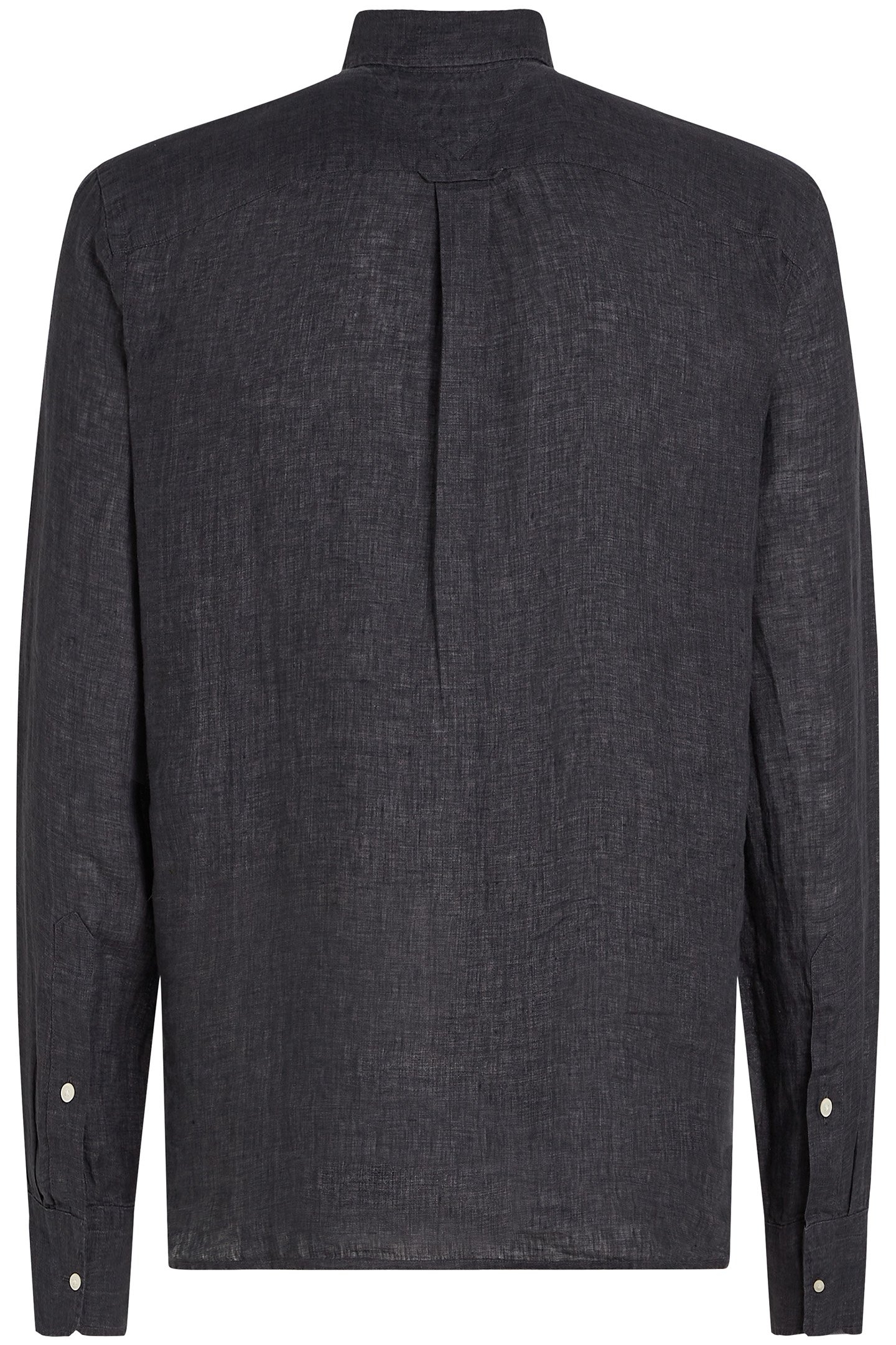 PIGMENT DYED LINEN SOLID CASUAL FIT LONG SLEEVE SHIRT BLACK 5