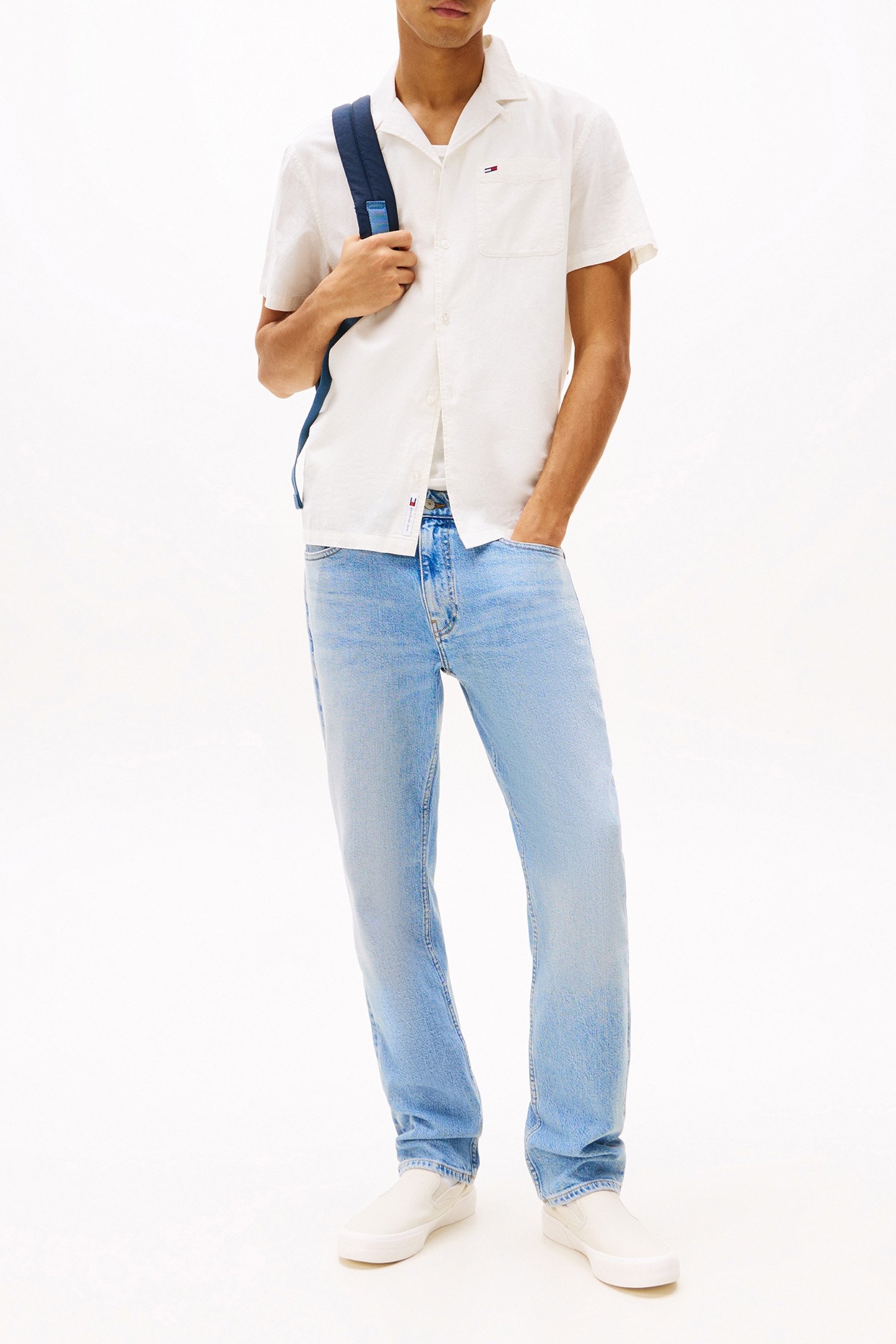 TJM LINEN BLEND CAMP REGULAR FIT SHORT SLEEVE SHIRT ECRU 4