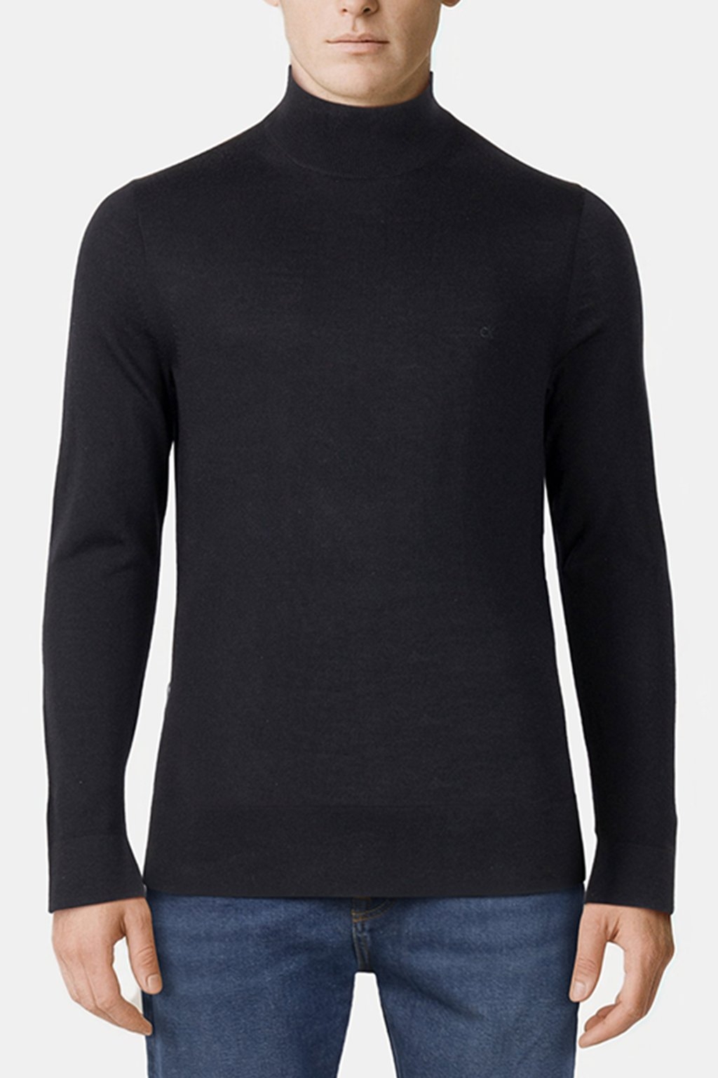 MERINO RWS MOCK NECK CK BLACK 1