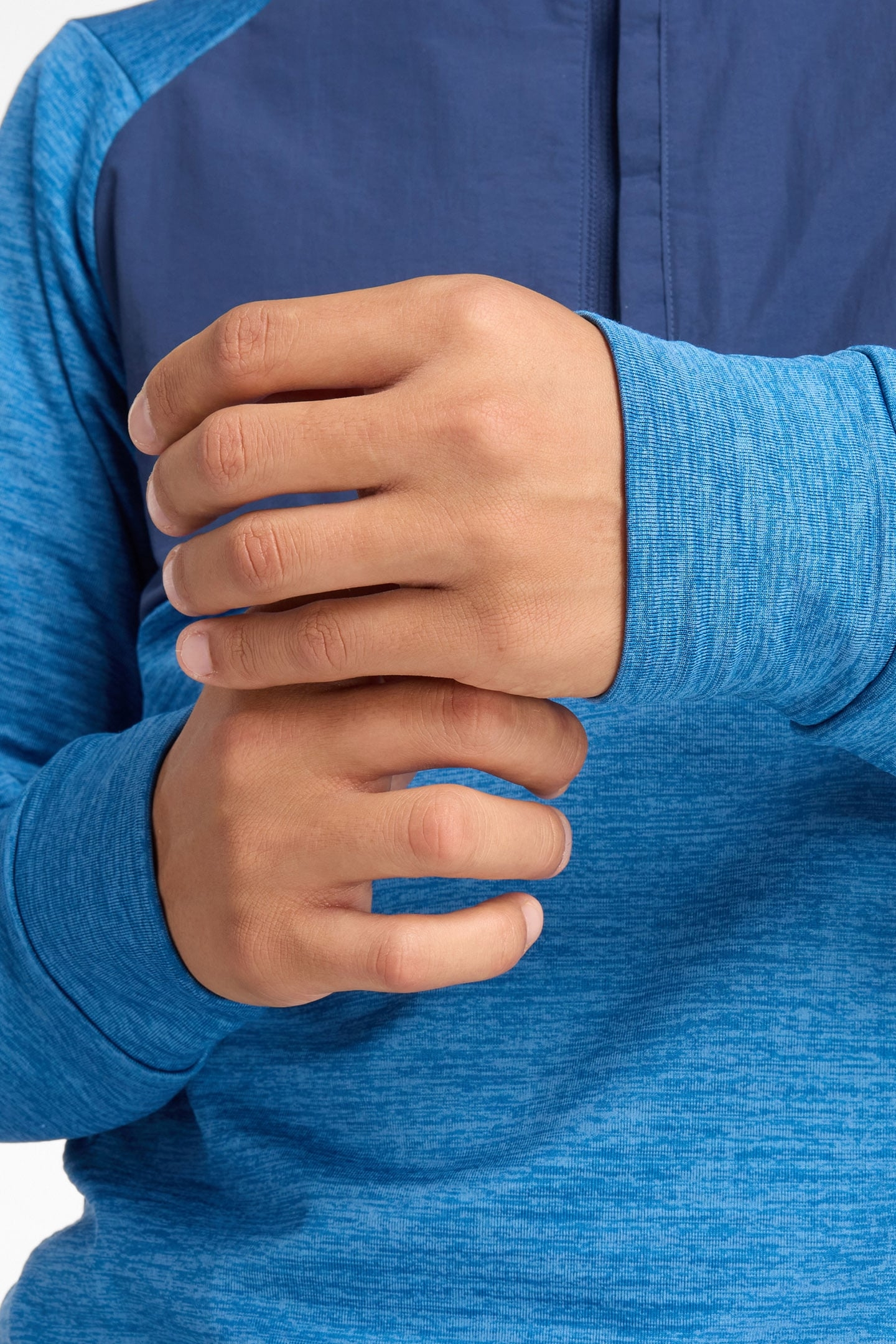 HEAT GRID HALF ZIP LONG SLEEVE TOP IN BLUE 7