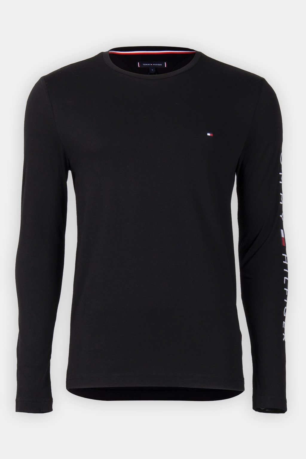 TOMMY LOGO LONG SLEEVE REGULAR FIT LONG SLEEVE TEE BLACK 3