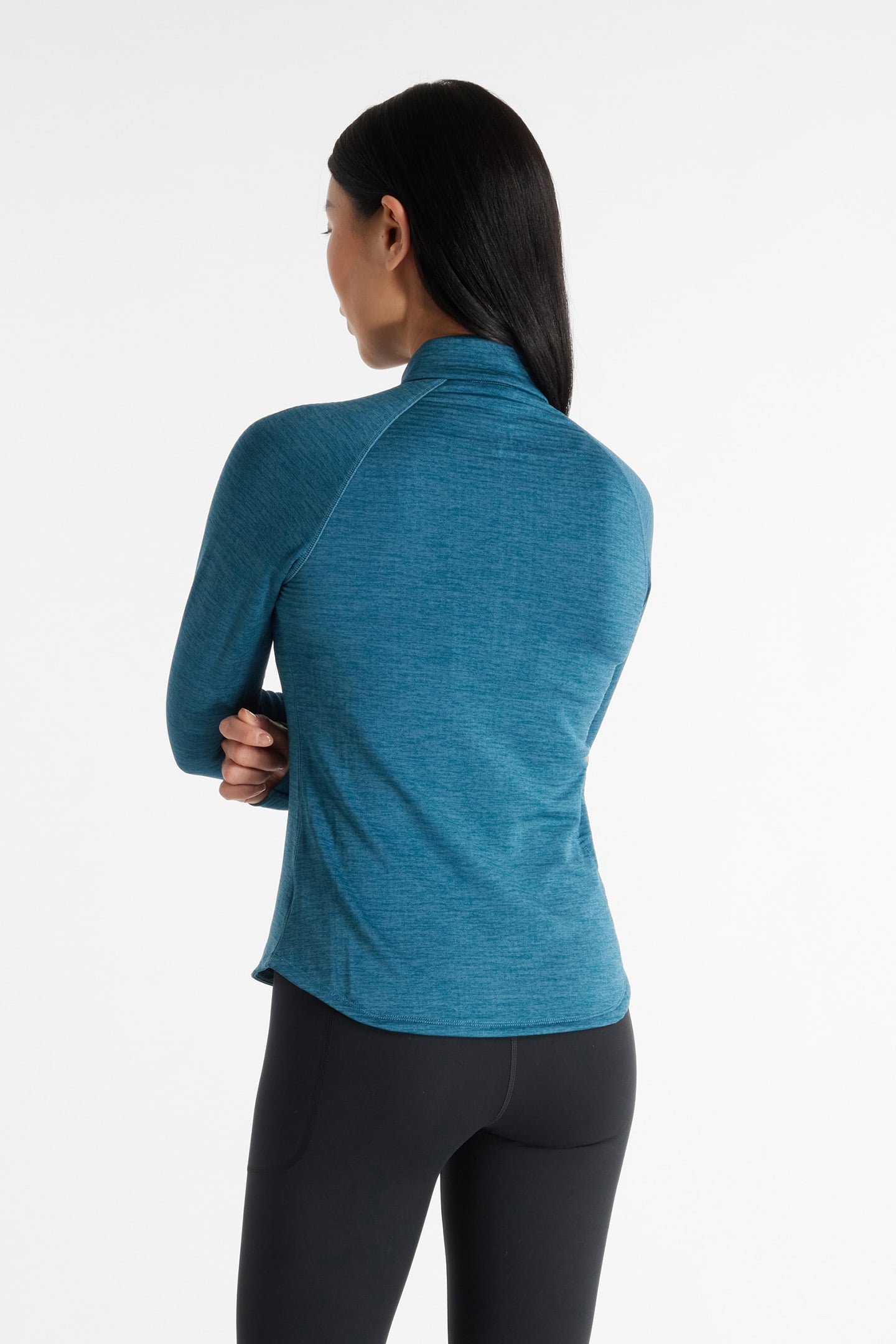 ATHLETICS HEAT GRID 1/2 ZIP TOP IN BLUE 2