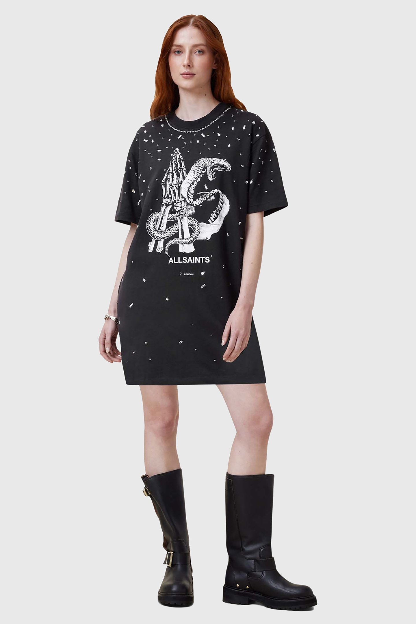 ASP EMB SLOUCH DRESS WASHED BLACK 3