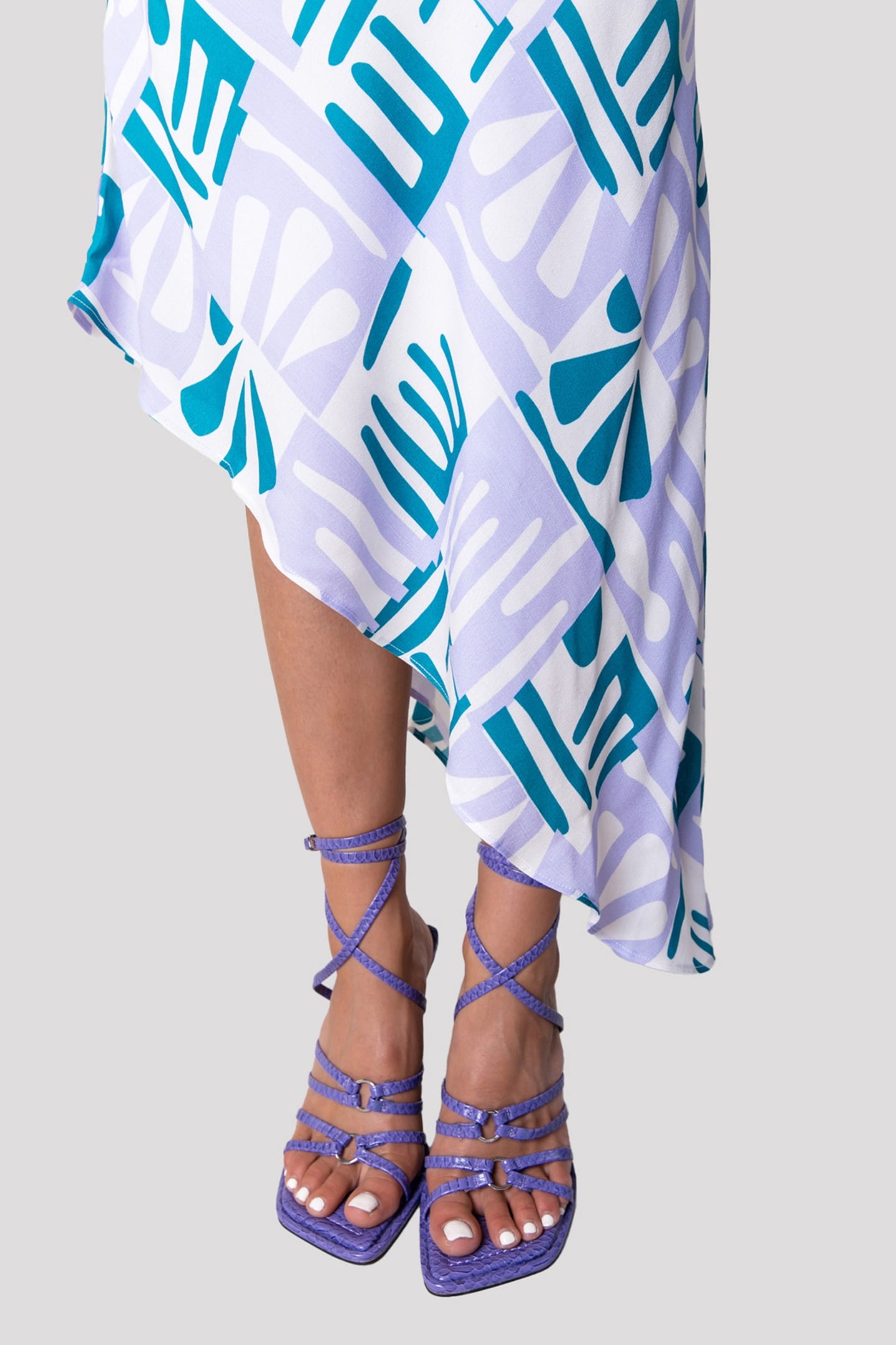 ALINA ABSTRACT TILES ASYMMETRIC DRESS SL PASTEL LILAC 3