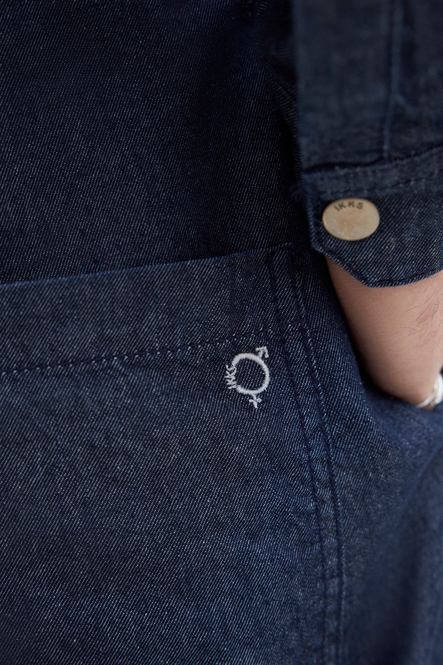 UNISEX NAVY WATERLESS DENIM GENDER FREE JUMPSUIT 6