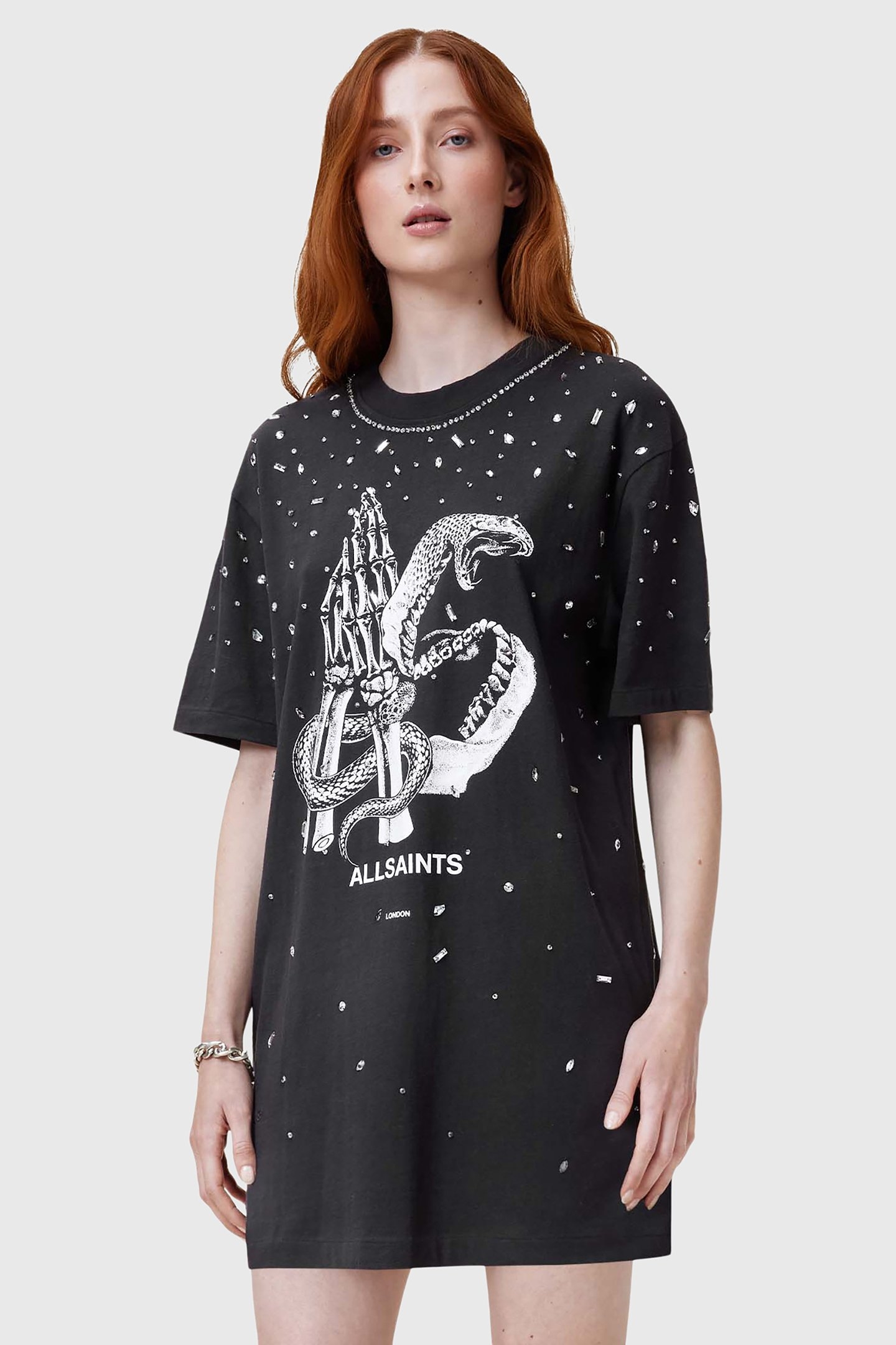 ASP EMB SLOUCH DRESS WASHED BLACK 1