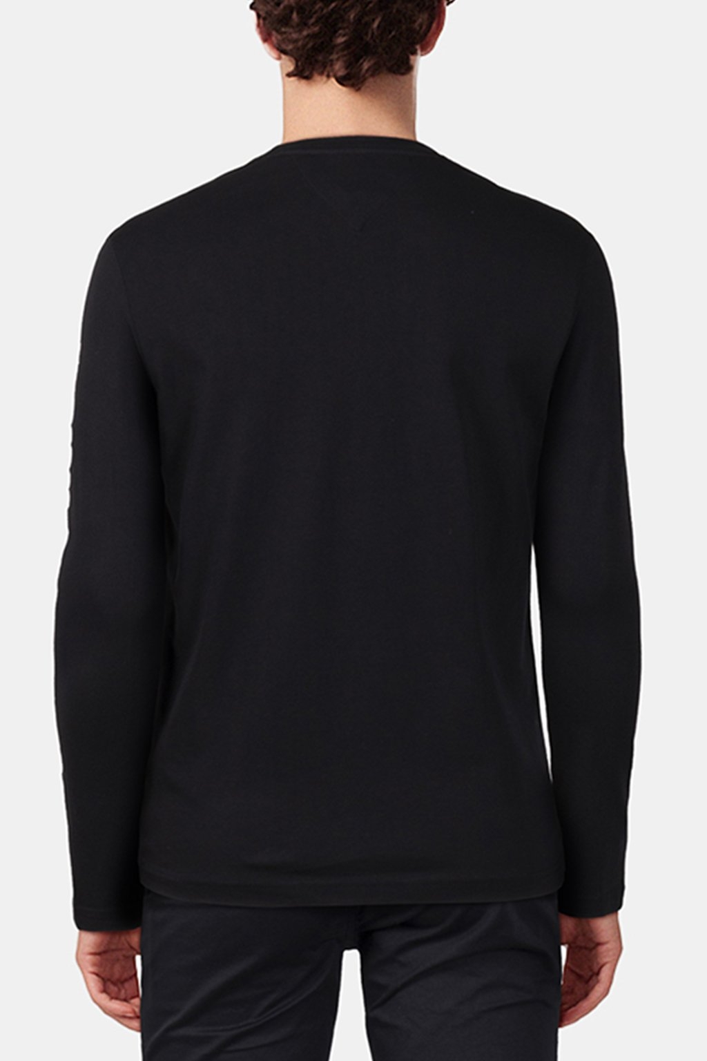 TOMMY LOGO LONG SLEEVE REGULAR FIT LONG SLEEVE TEE BLACK 2