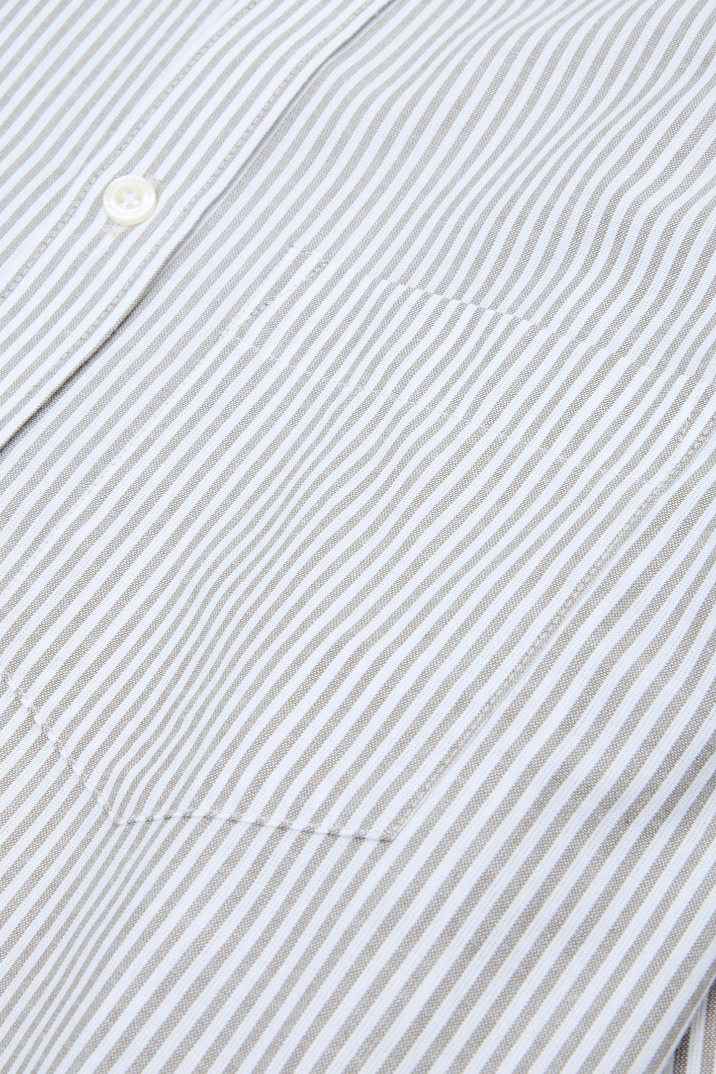 STRIPE POCKET LONG SLEEVE OXFORD SHIRT KHAKI/WHITE 3