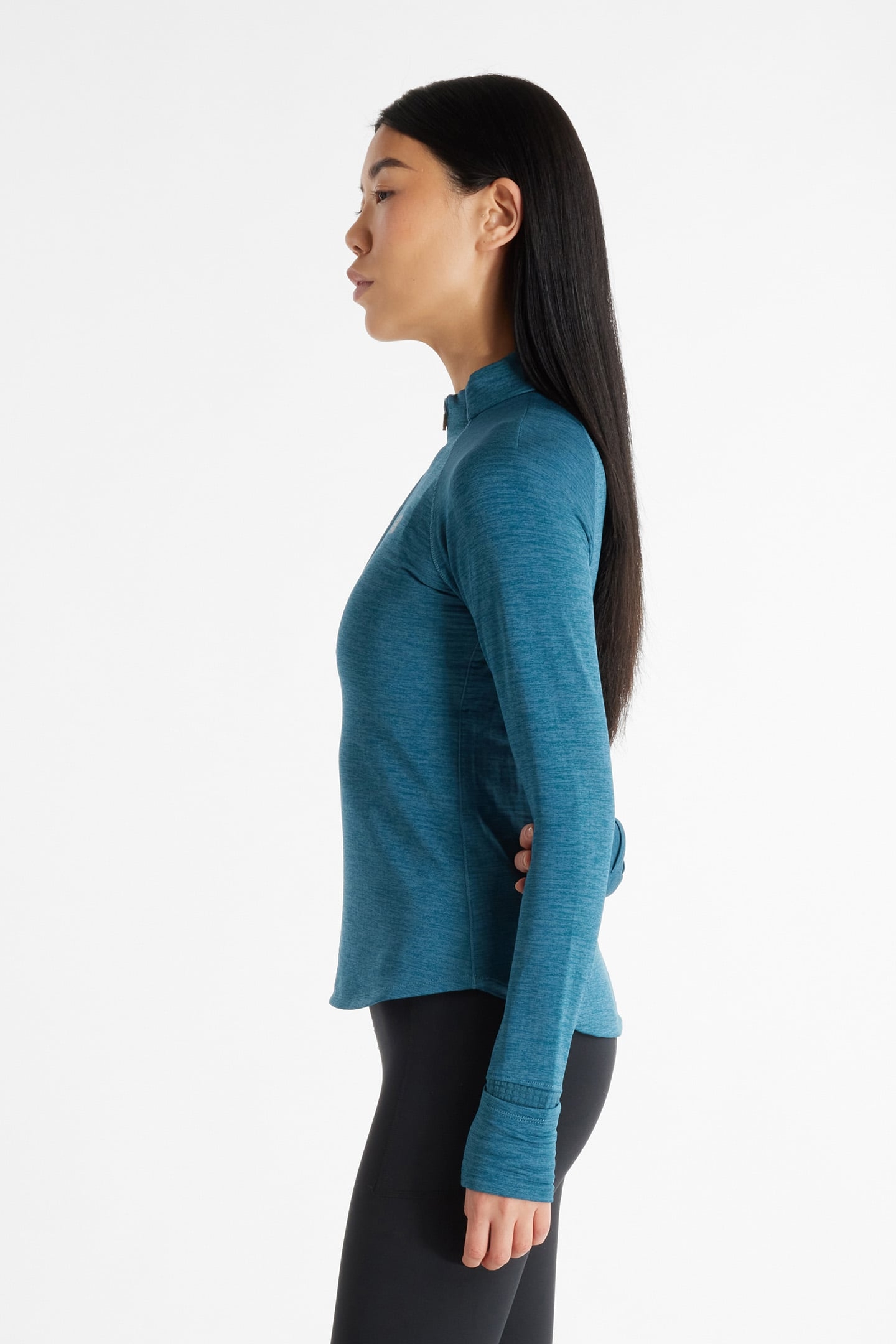 ATHLETICS HEAT GRID 1/2 ZIP TOP IN BLUE 4