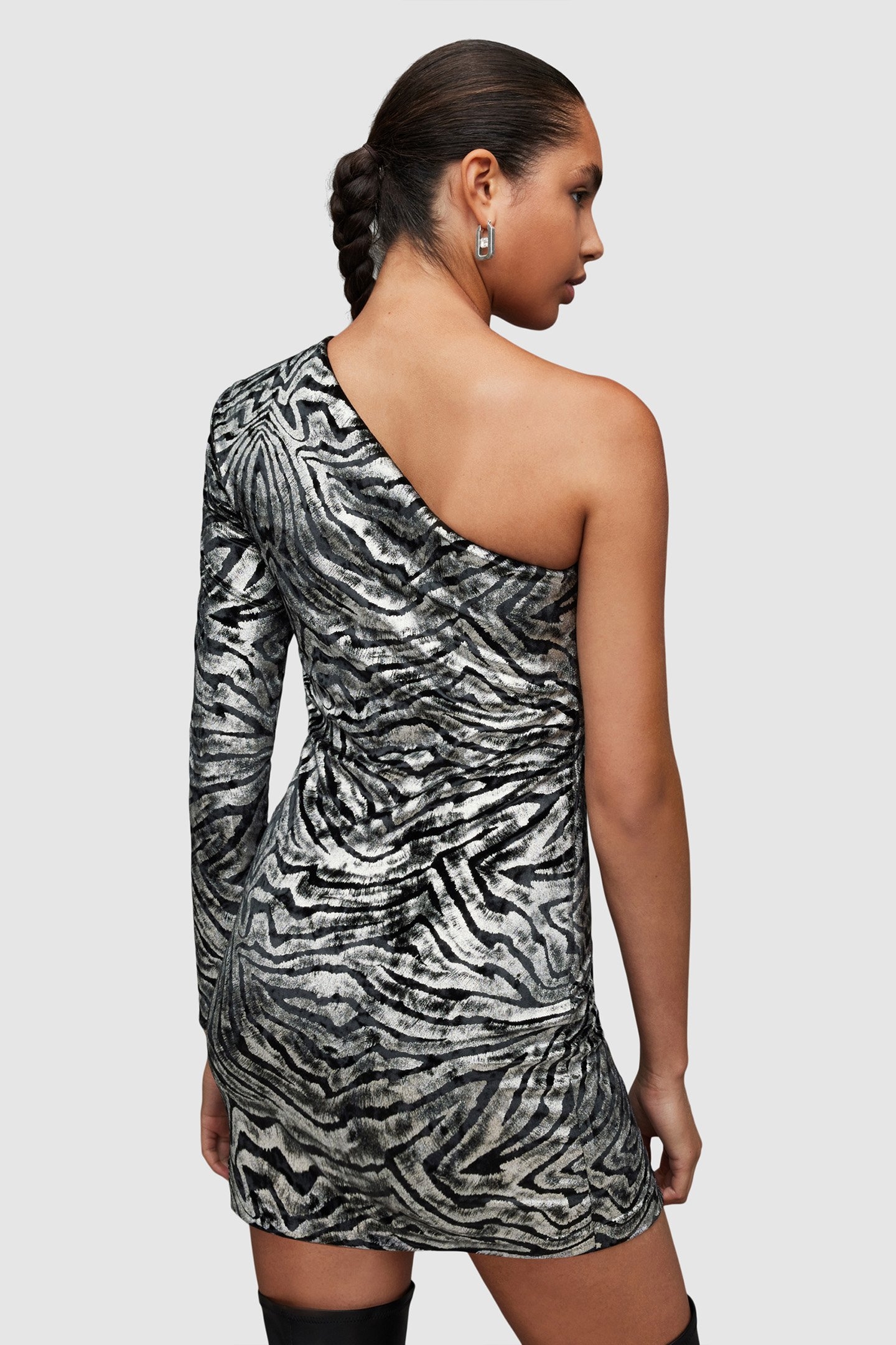 DERI ZEBRA DRESS BLACK/SILVER 2