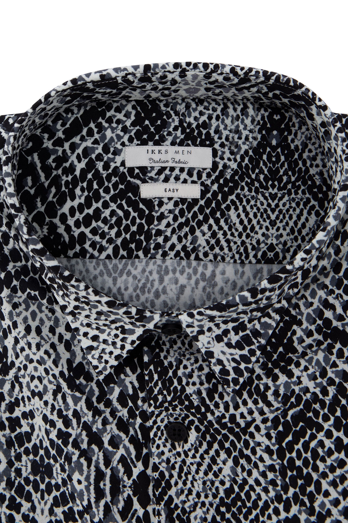 BLACK REGULAR SHIRT LENZING™ ECOVERO™ PYTHON EFFECT 3