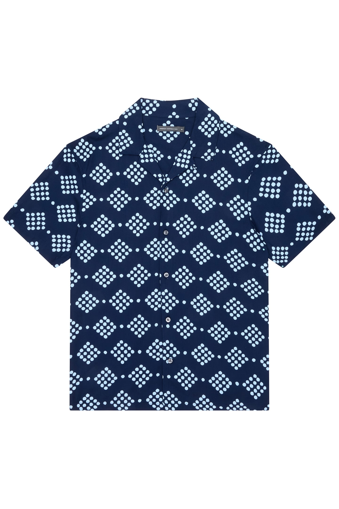 DOT VISCOSE REVERE SHORT SLEEVE SHIRT MARINE 1