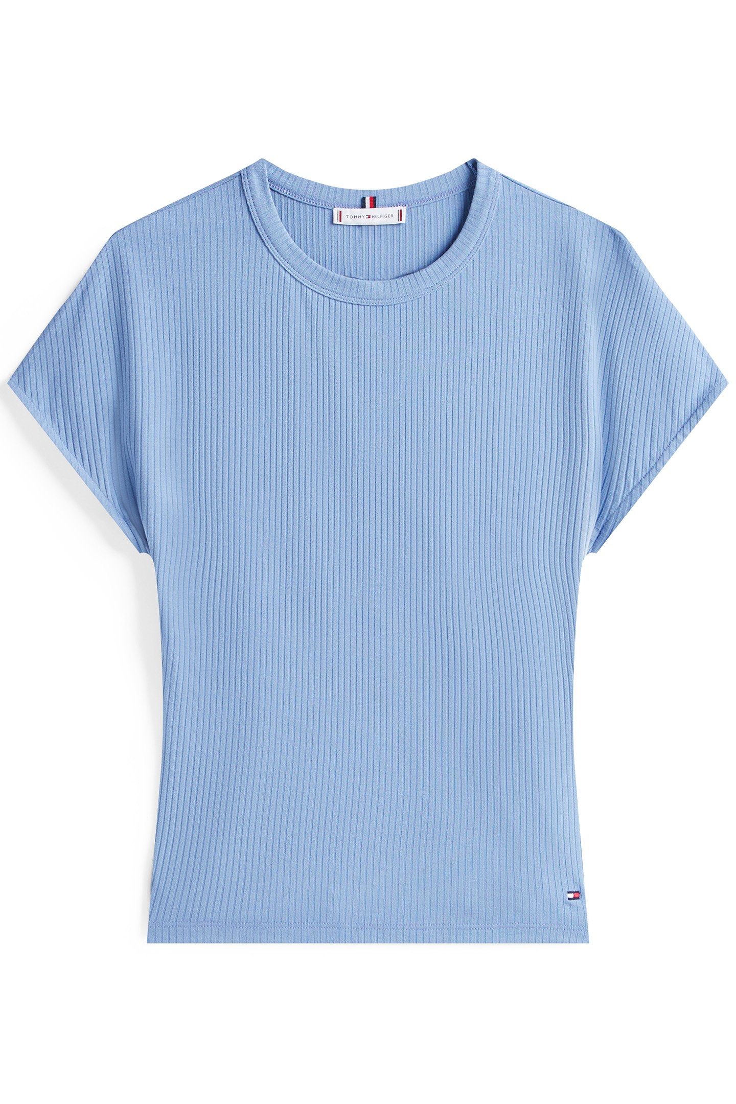 5X2 RIB SLIM FIT CAP SLEEVE TEE BRISK BLUE 4