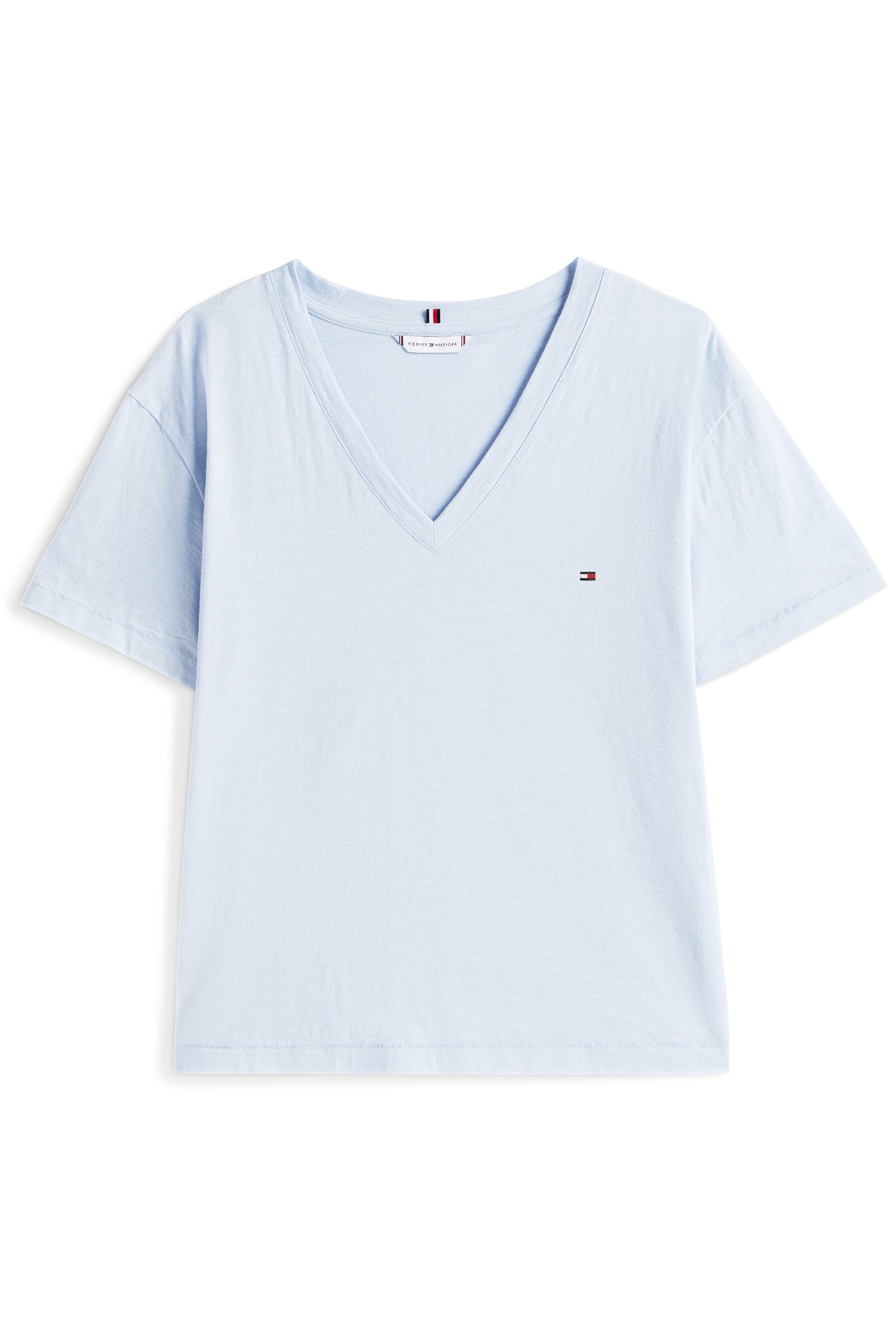 SLUB V-NECK TEE RELAXED FIT BREEZY BLUE 4