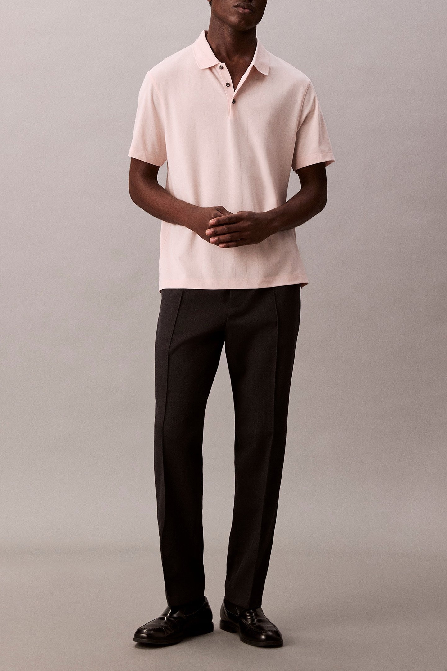 SS STRIPE STRECH JAQUARD POLO SILVER PEONY 3