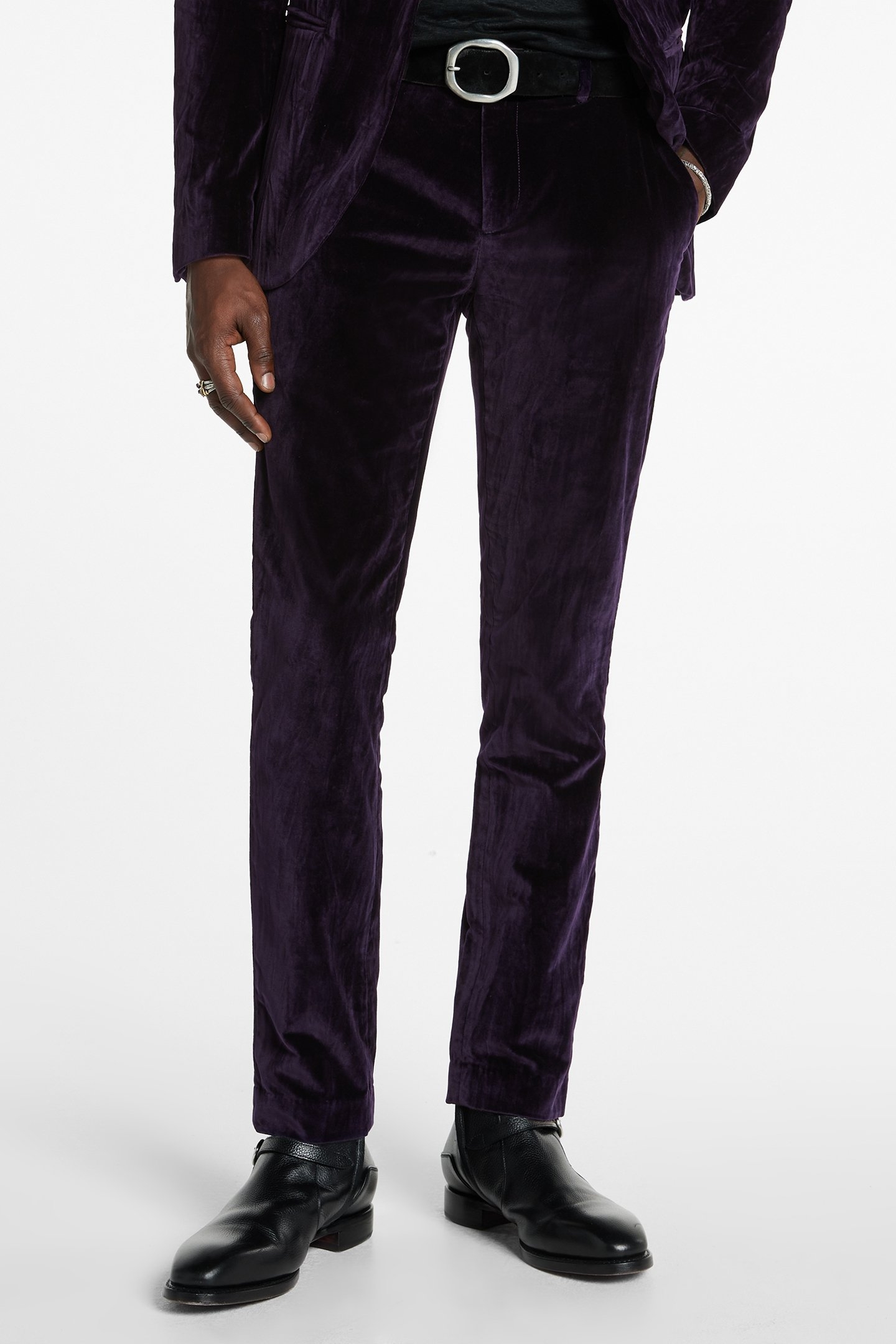 SLIM FIT PANTS WITH WELT PURPLE HAZE 3