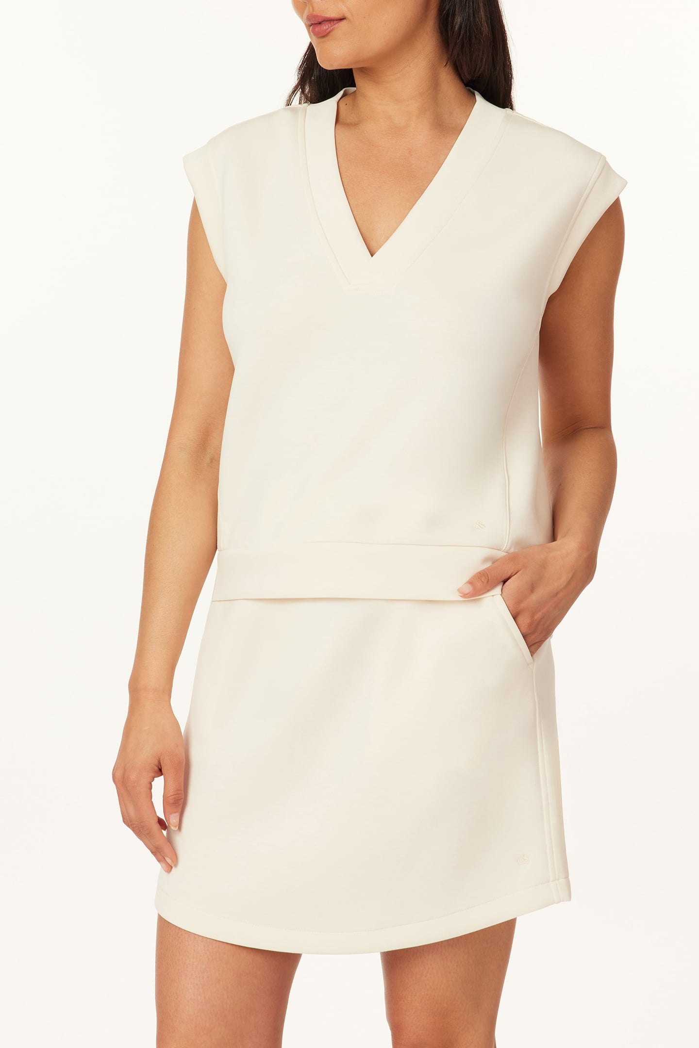 MODAL SCUBA TOP WHITE CAP GREY 1