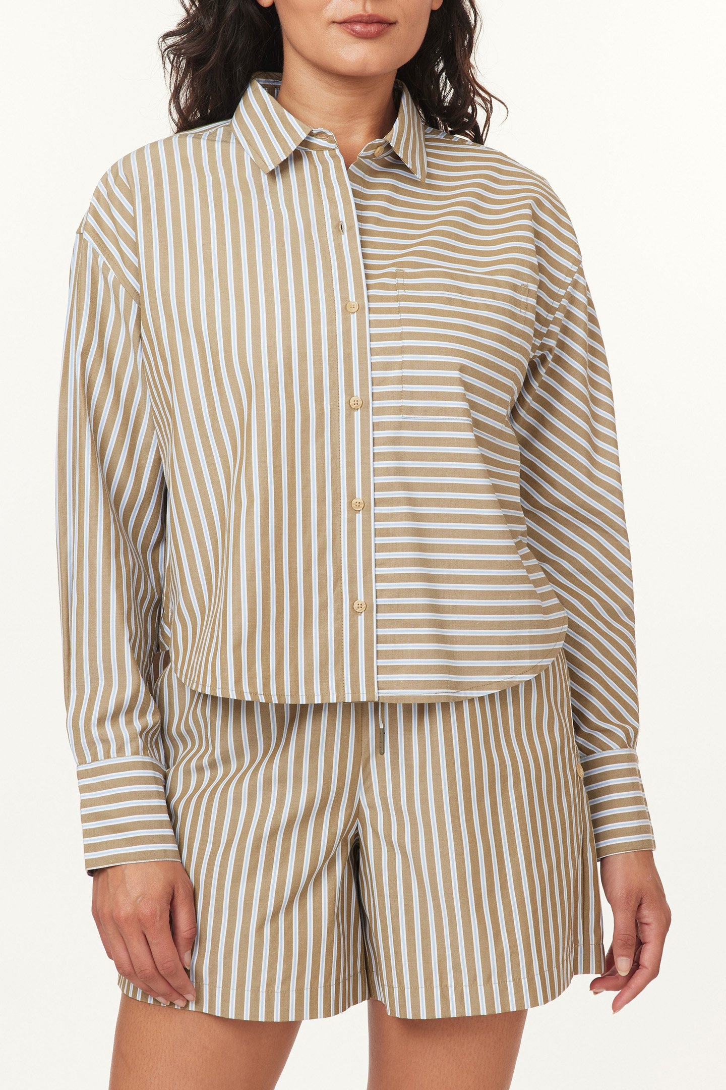 CROPPED BOYFRIEND SHIRT MARTINI OLIVE 1