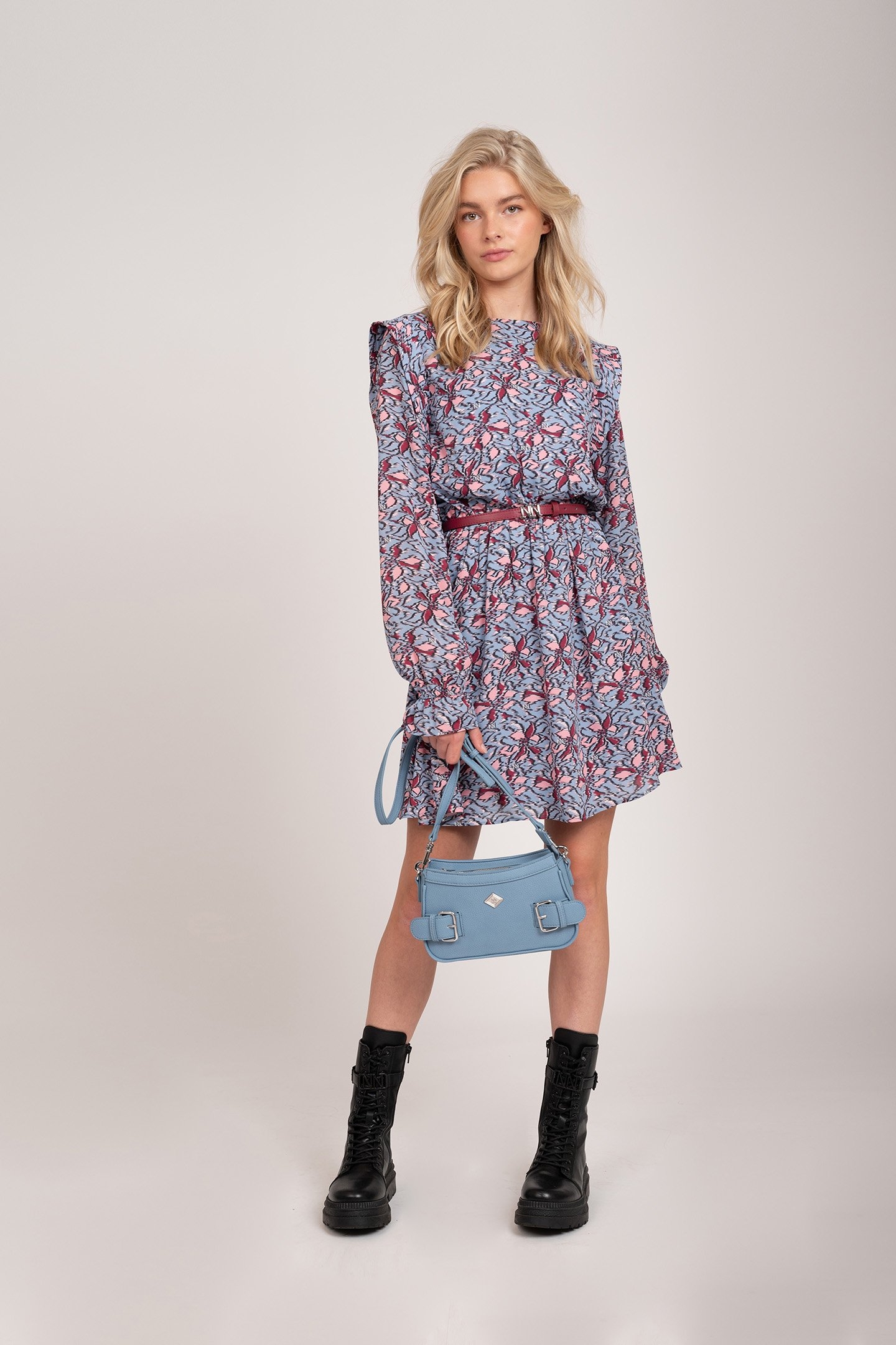 SAFI DRESS LAVENDER BLUE/SOFT PINK 1