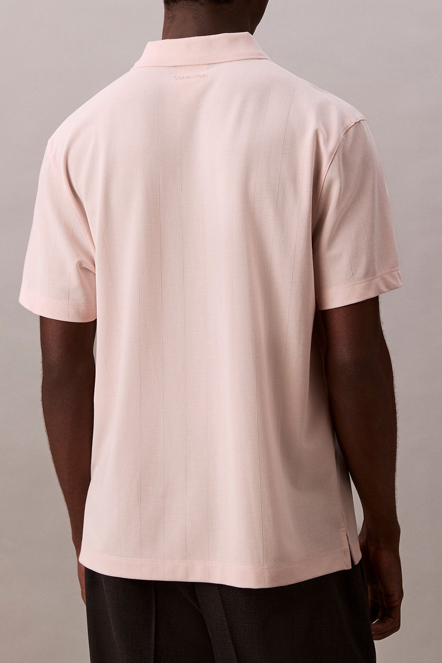 SS STRIPE STRECH JAQUARD POLO SILVER PEONY 2