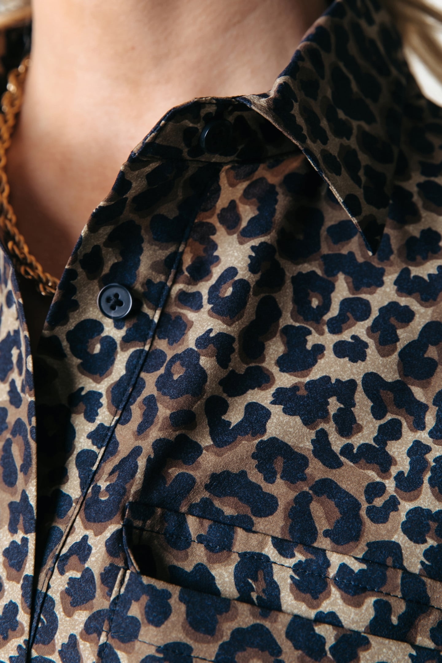 DESIREE LEOPARD MAXI SHIRT DRESS LS WARM BROWN 3