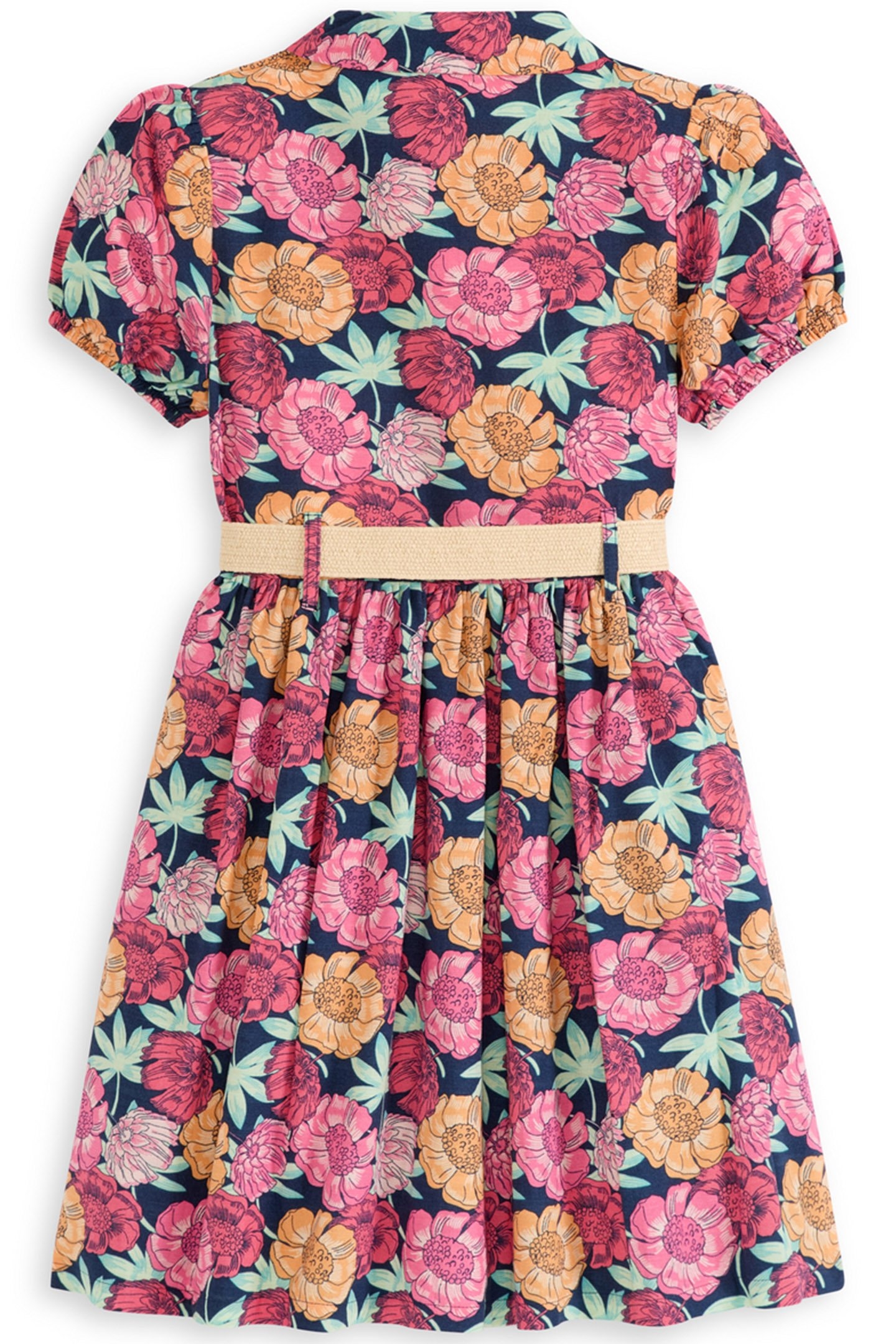 GIRLS SS BELTED DRESS DARK OBSIDIAN 2