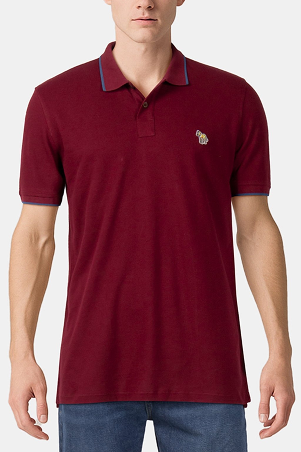 REG POLO SS ZEB BADGE BURGUNDY/BORDE 1
