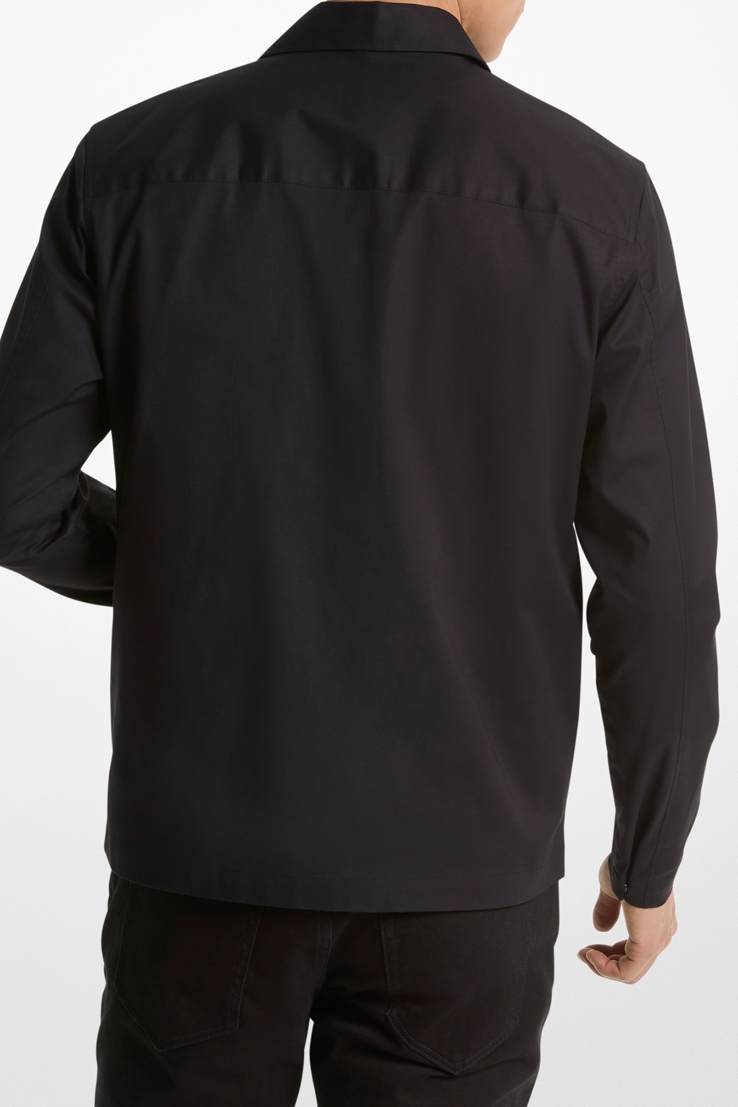 DOUBLE POCKET UTILITY SHIRT JACKET IN BLACK 2