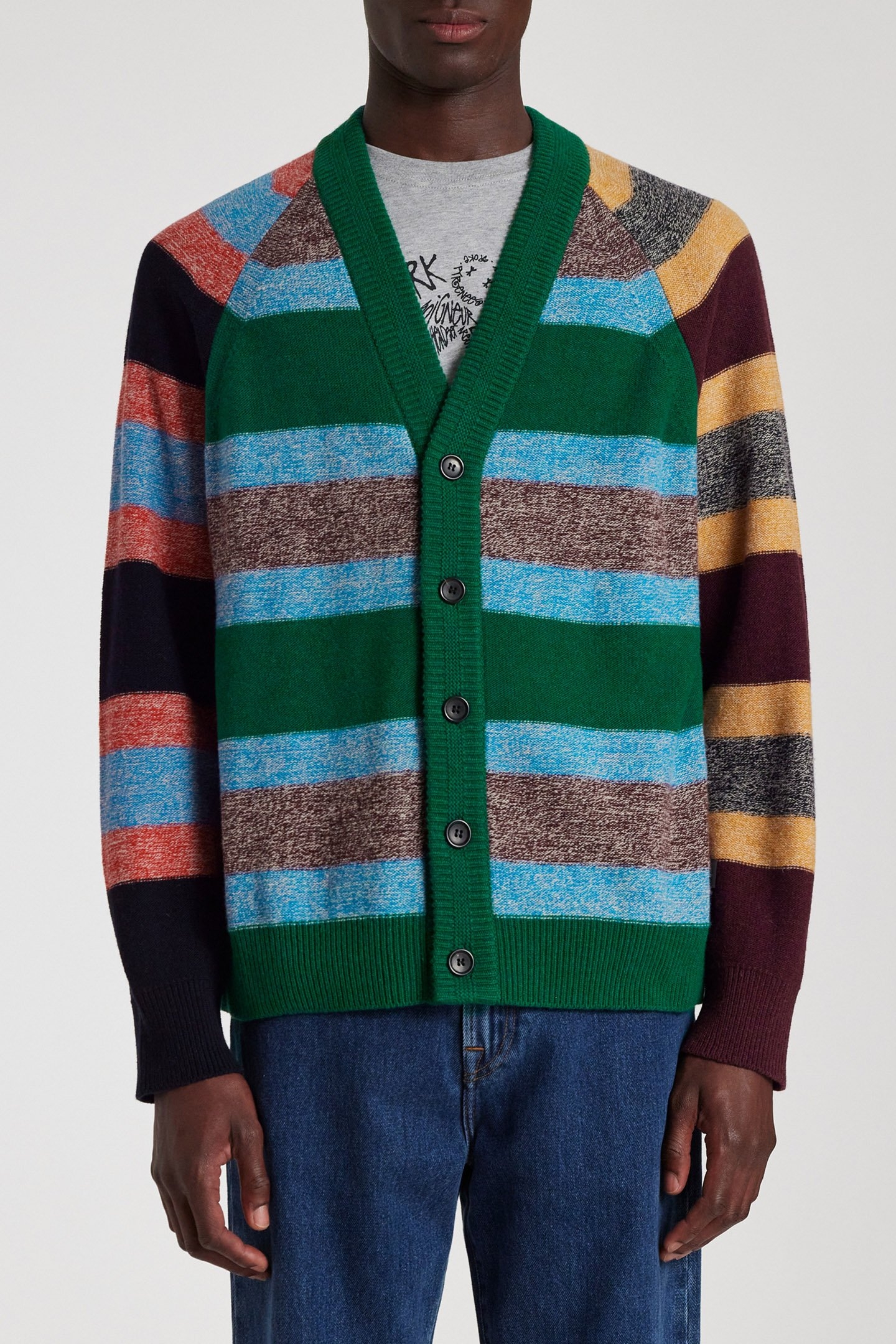 MENS CARDIGAN BUTTON THRU EMERALD GREEN 1