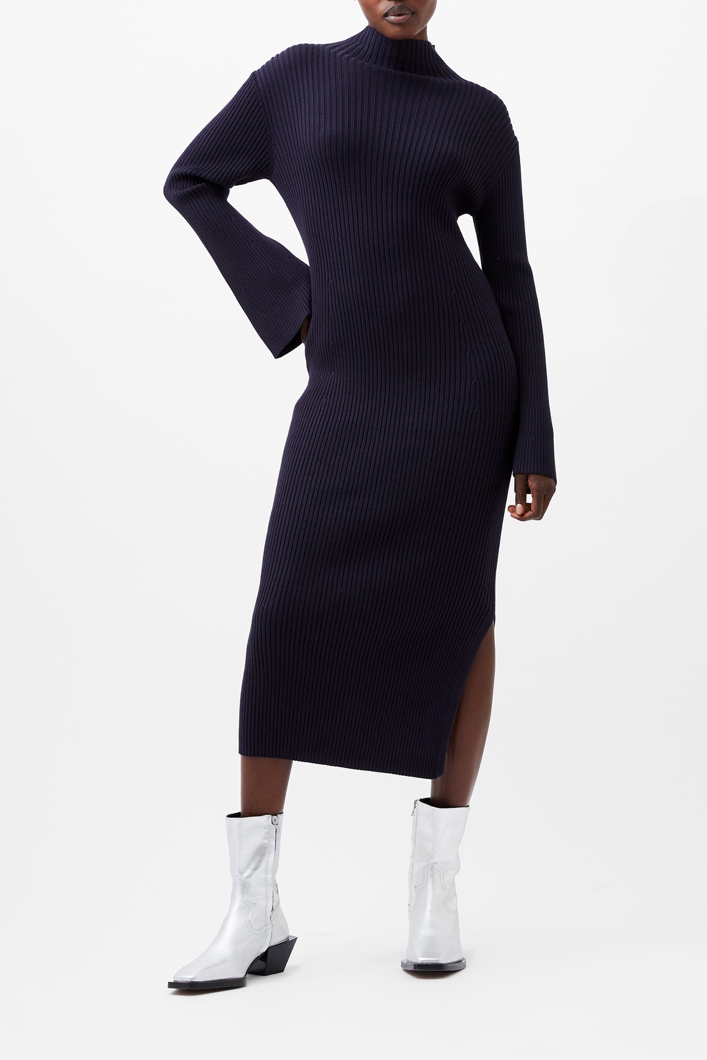 LOLLY MARI FLARE SLV DRESS MARINE 1