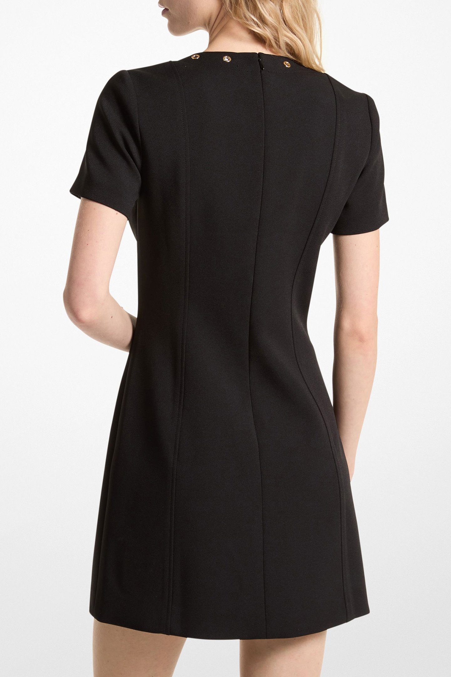 LACE UP DETAIL MINI DRESS IN BLACK 2