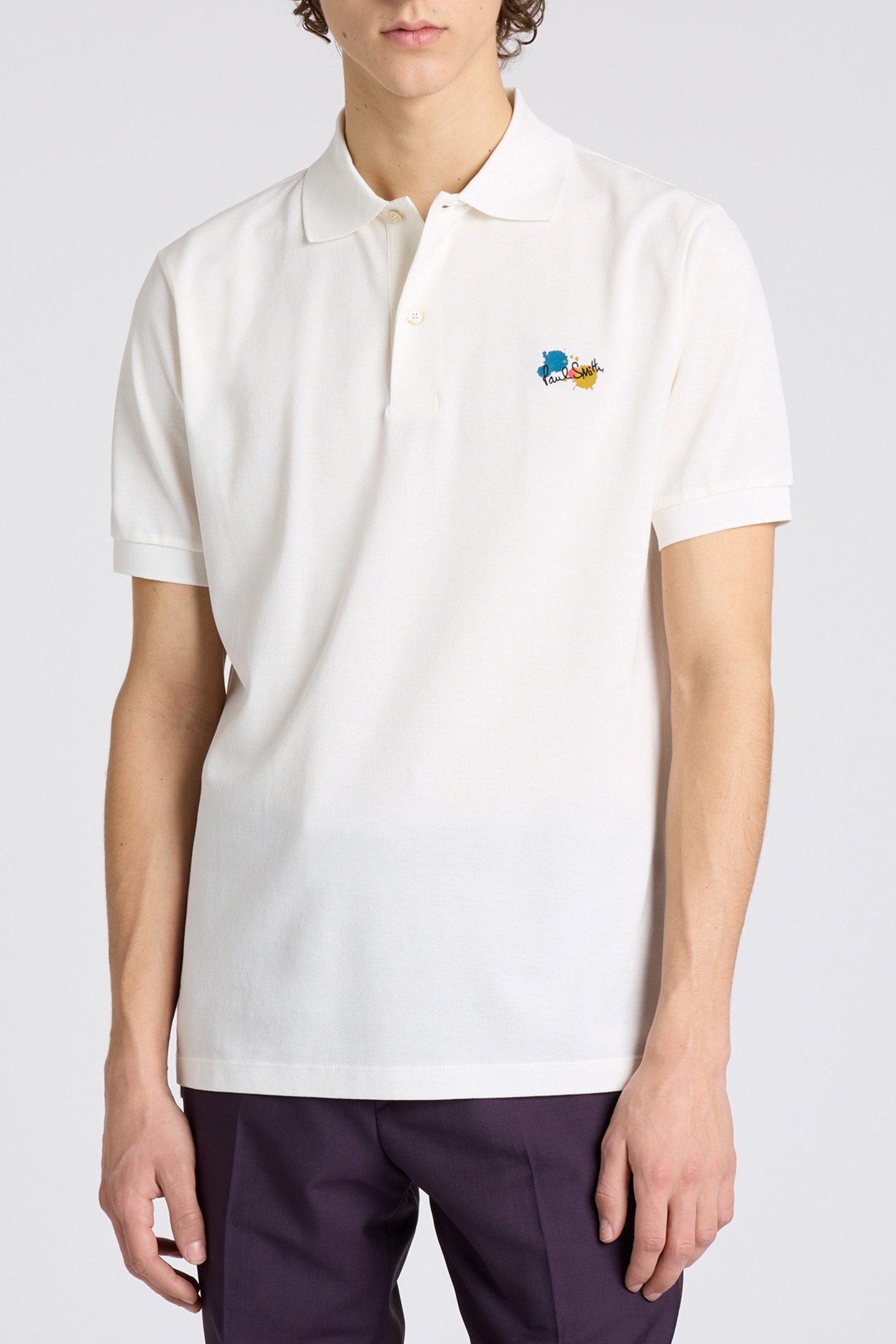 POLO SHIRT PAINT SPLATTER WHITE 1