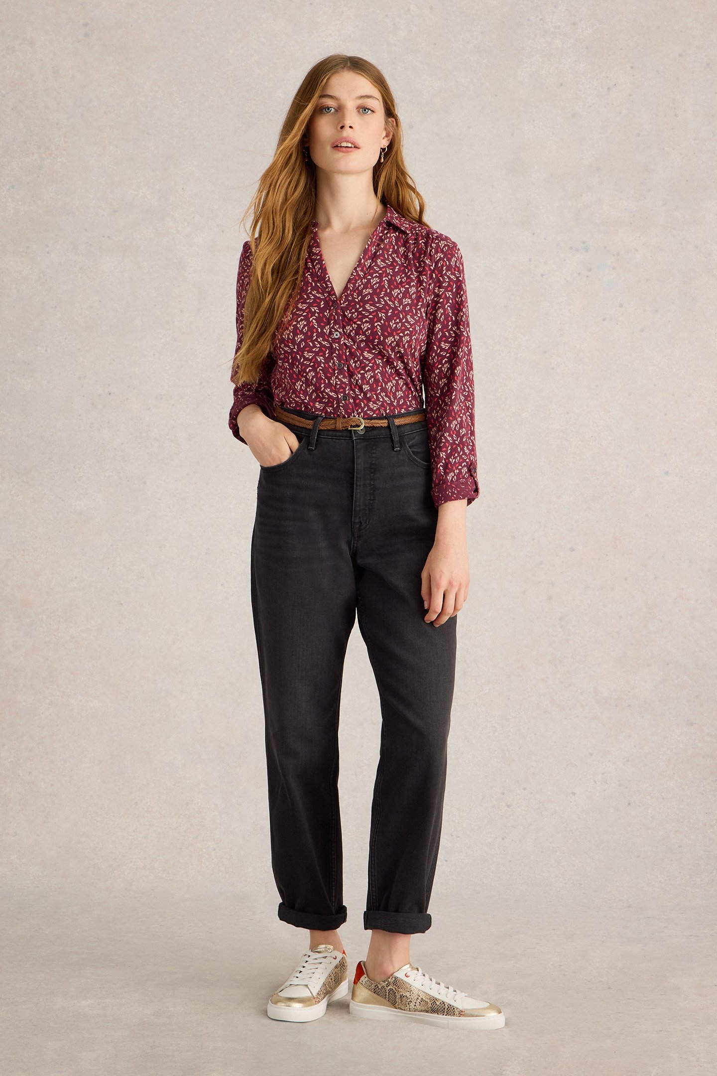 ANNIE JERSEY SHIRT PLUM MULTI 3