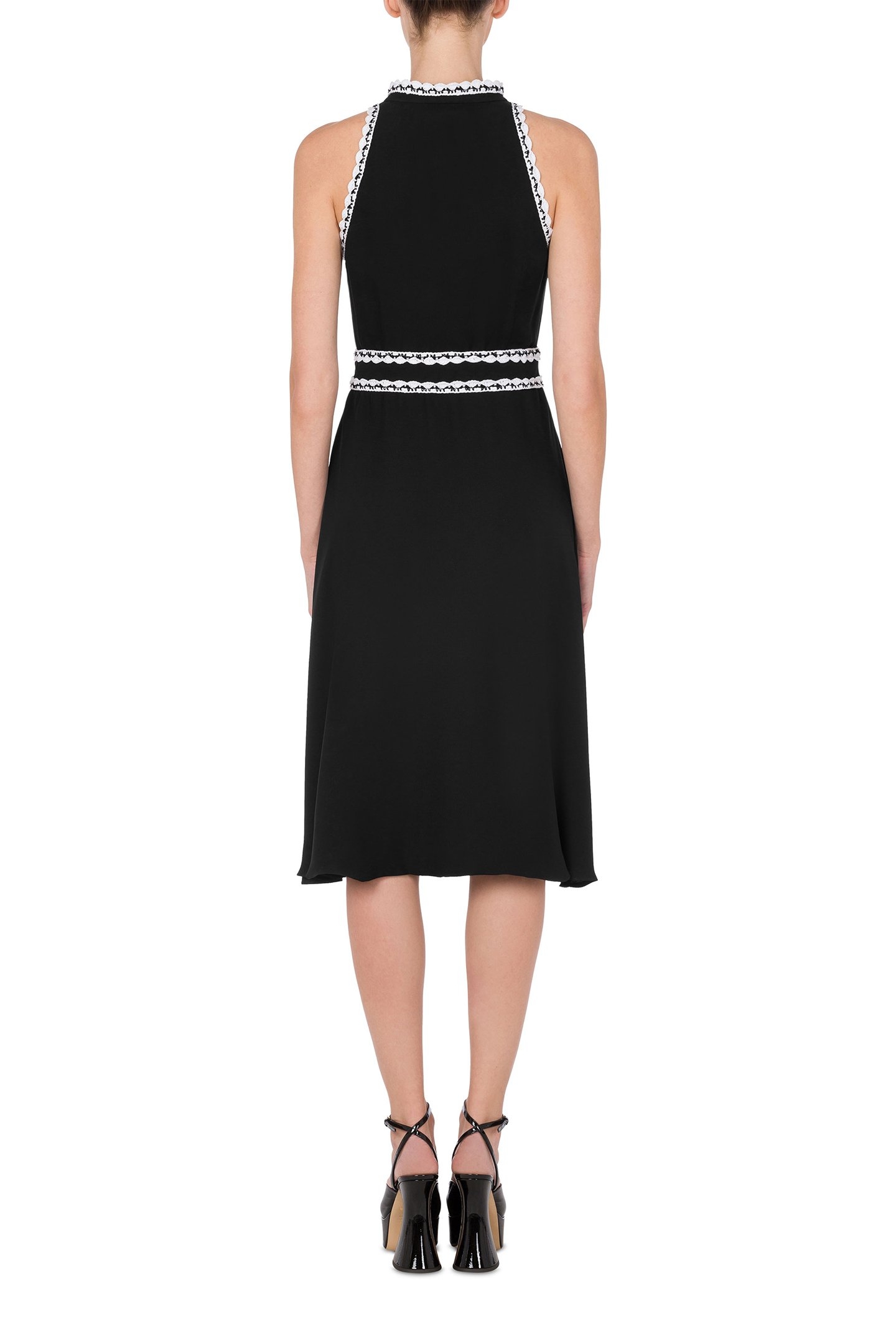 CHARMEUSE DRESS CROCHET DETAILS BLACK 2