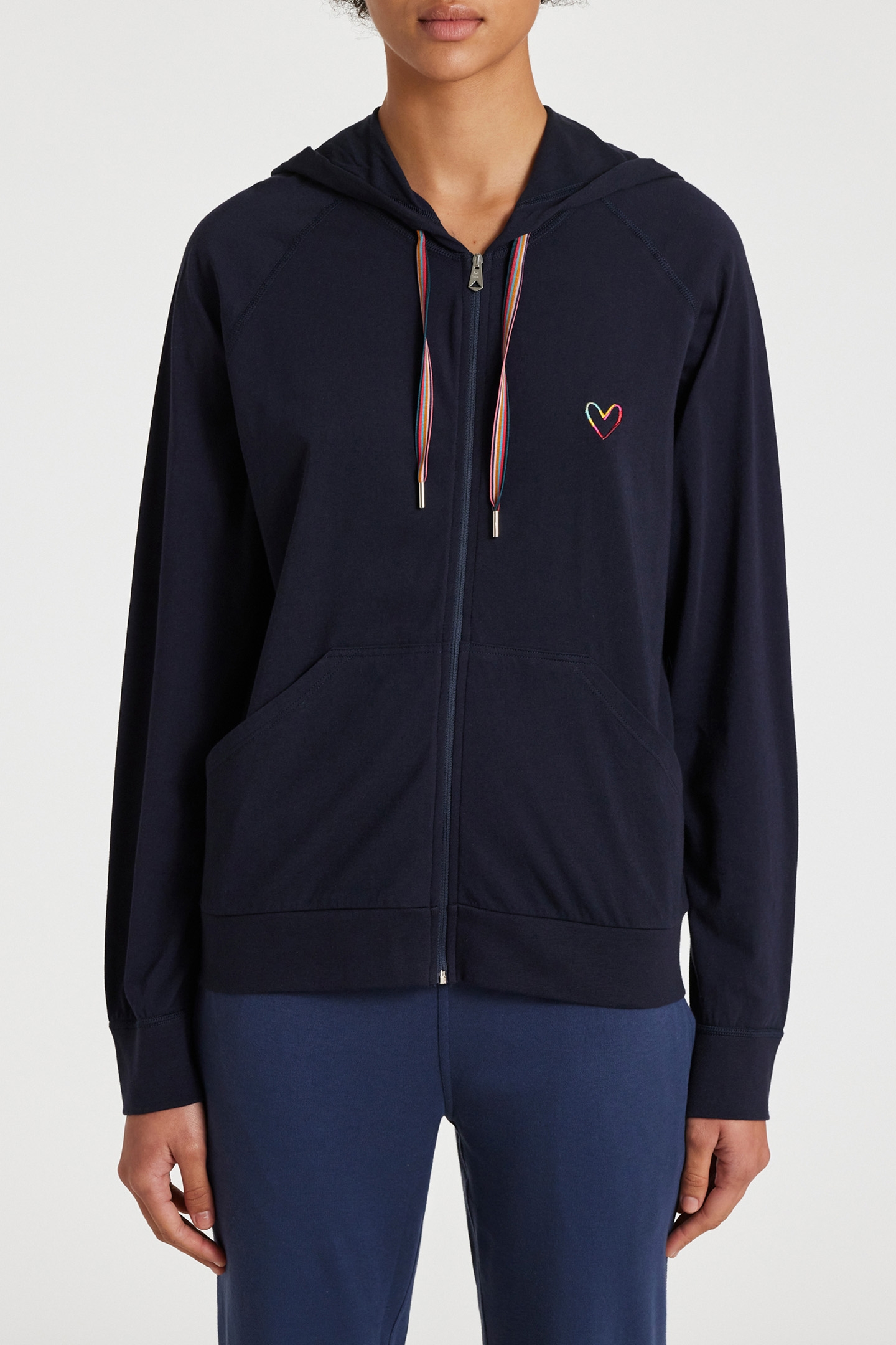 WOMEN TOP HOODED SWIRL INKY BLUE 1