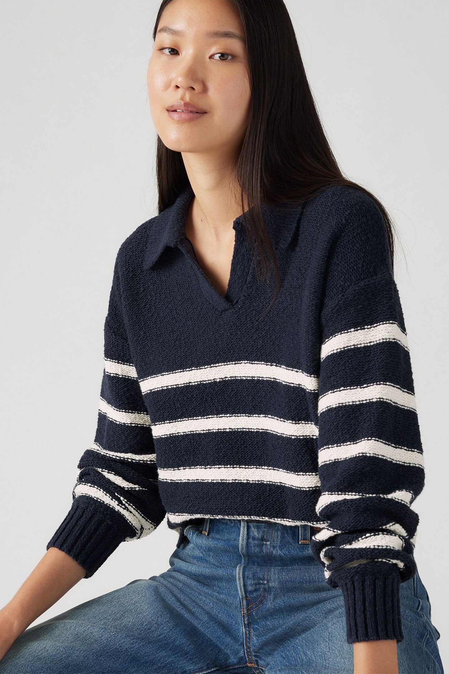 SATELLITE POLO SWEATER MARINE STRIPE 4