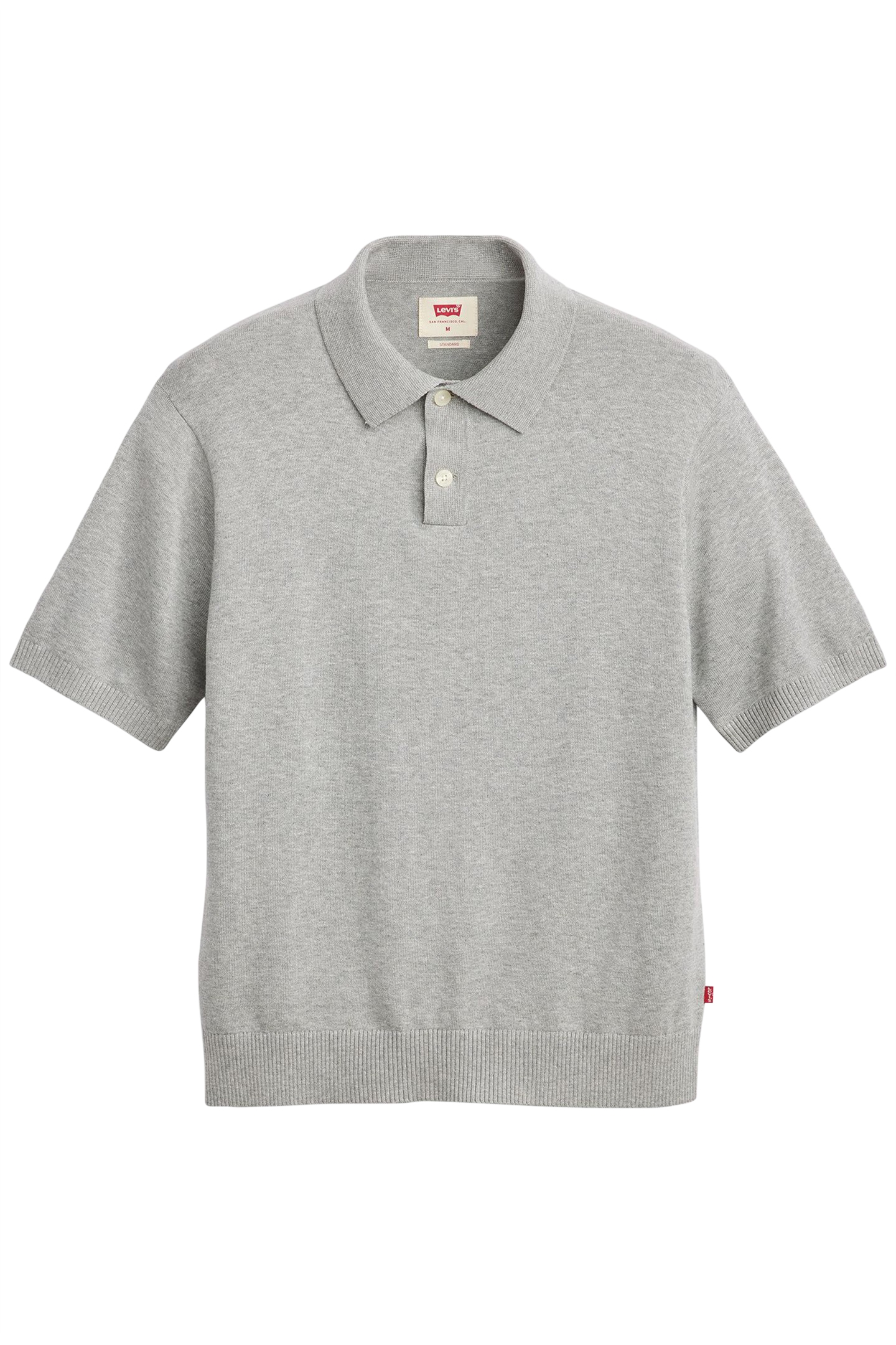 SWEATER KNIT POLO MID TONE GREY HEATHER 3