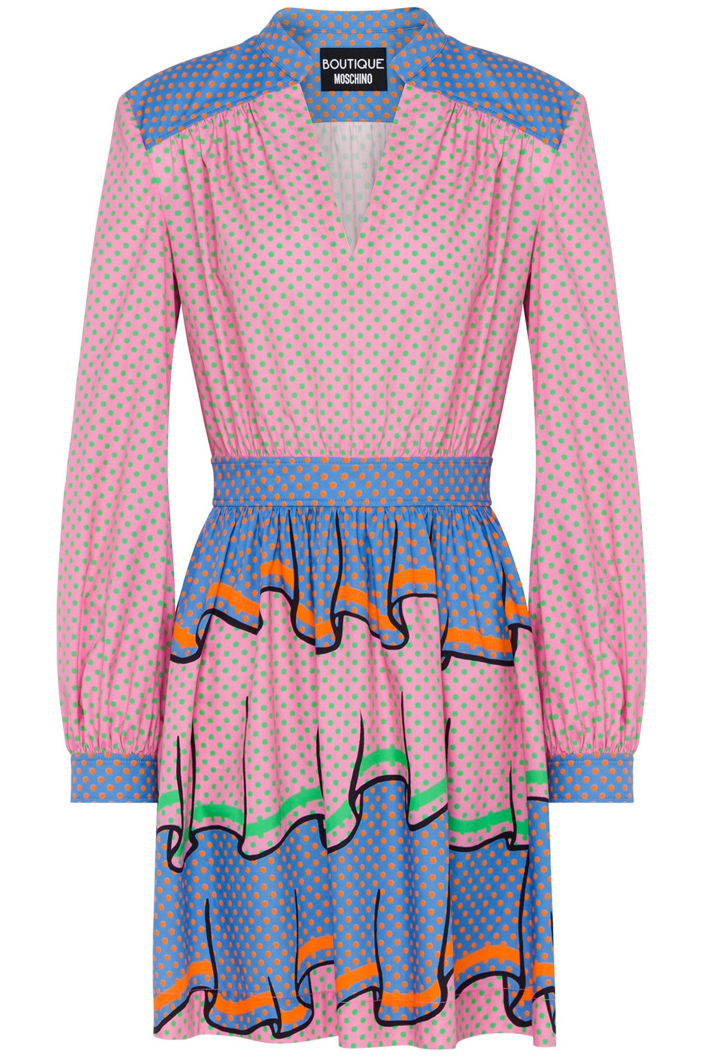 POLKA DOT DRESS IN TROMPE-L'ŒIL POPLIN PINK 3