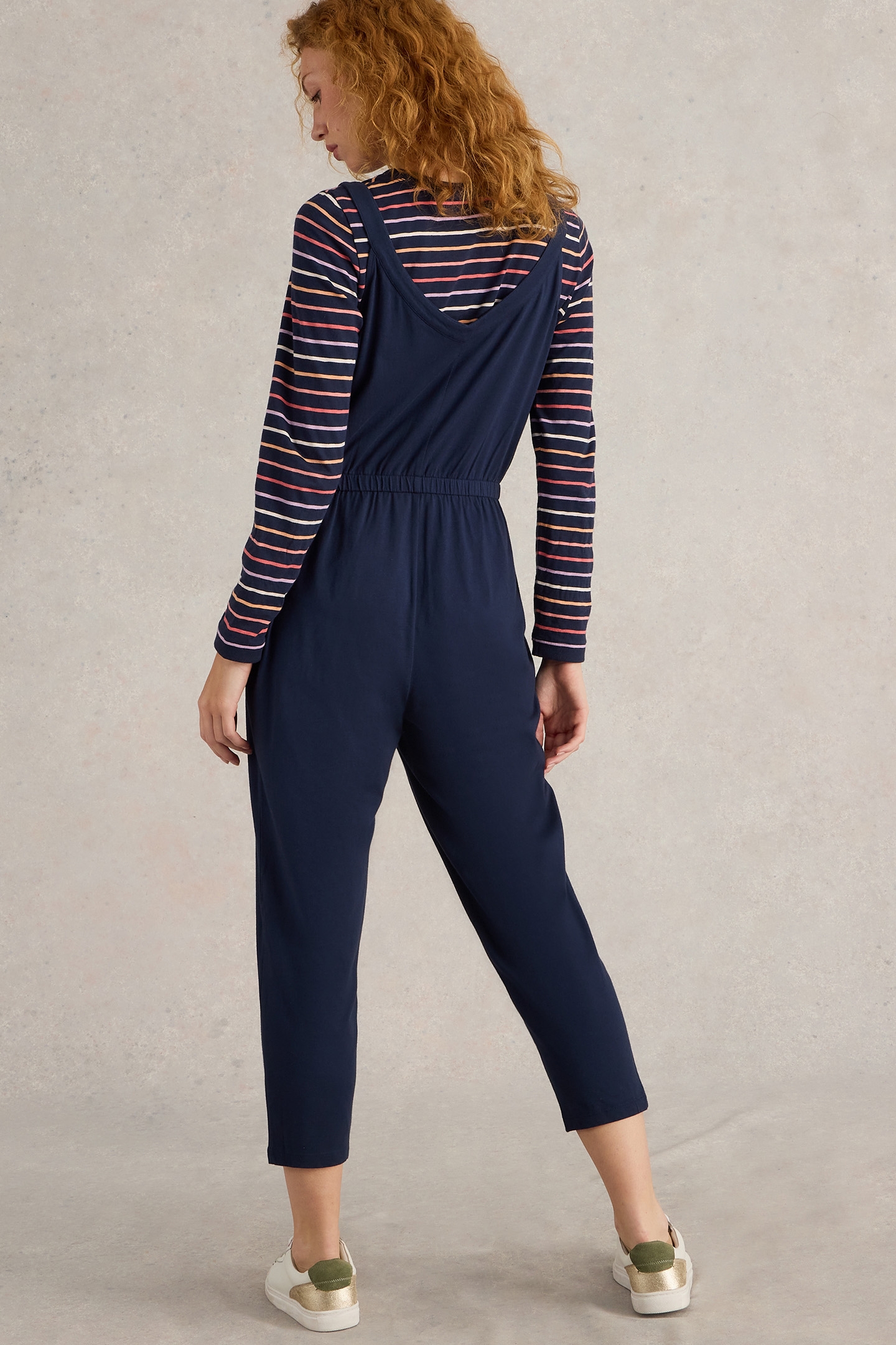 DRAWSTRING JERSEY JUMPSUIT DARK NAVY 2