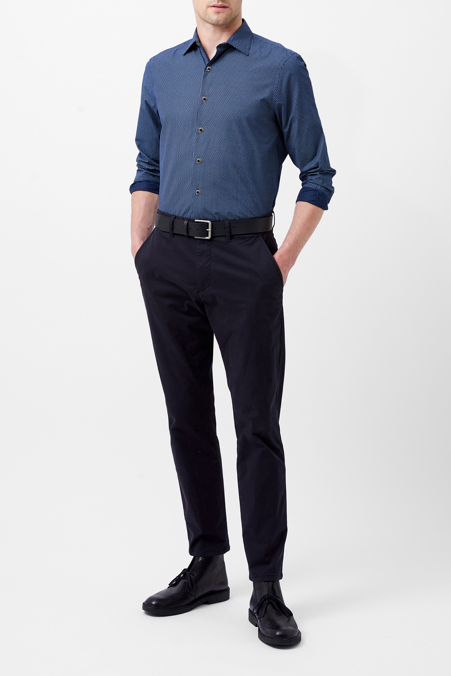 REGULAR FIT/ CLASSIC COLLAR BLUE PRINT 2