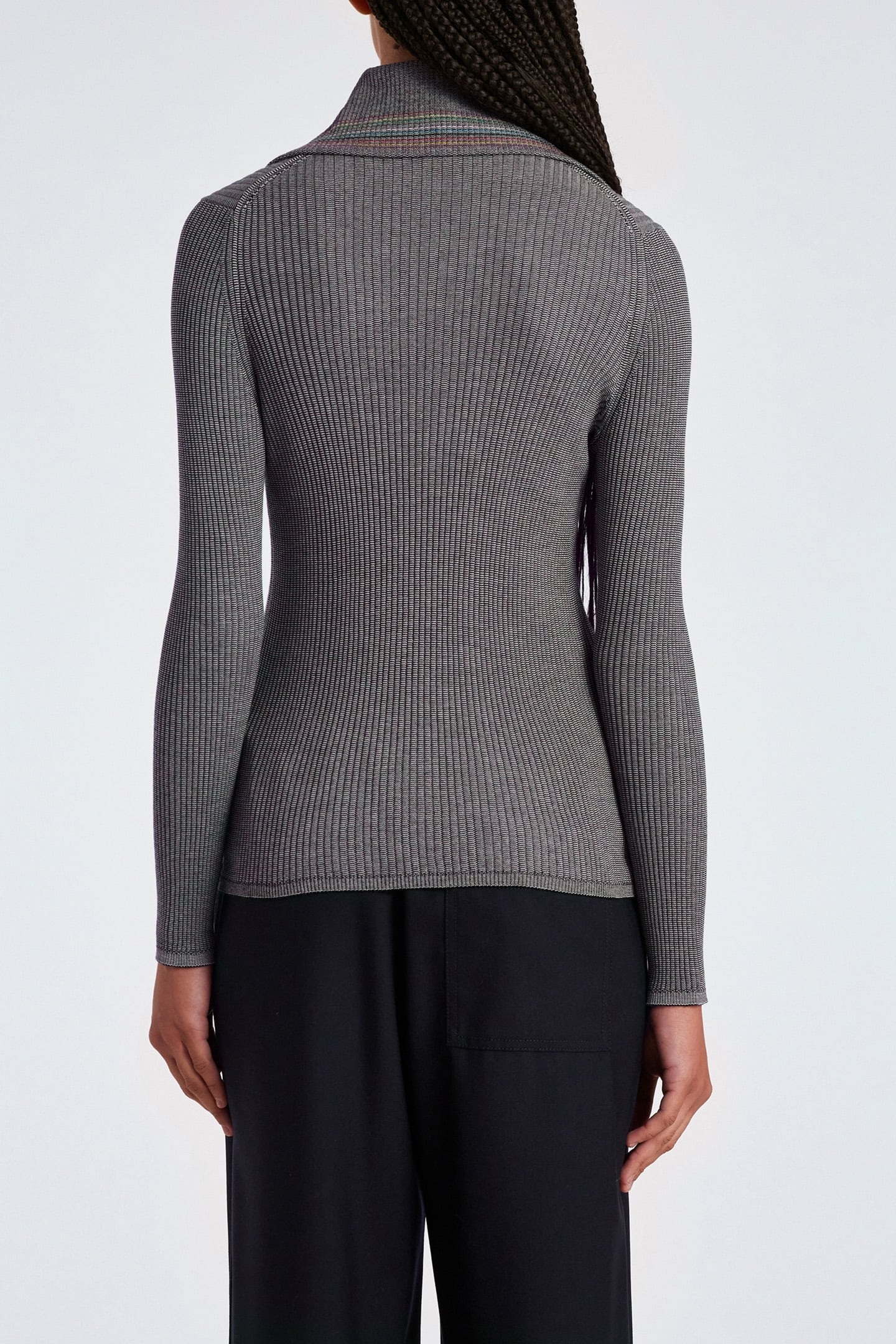 KNITTED SWEATER ZIP NECK BLACK 2