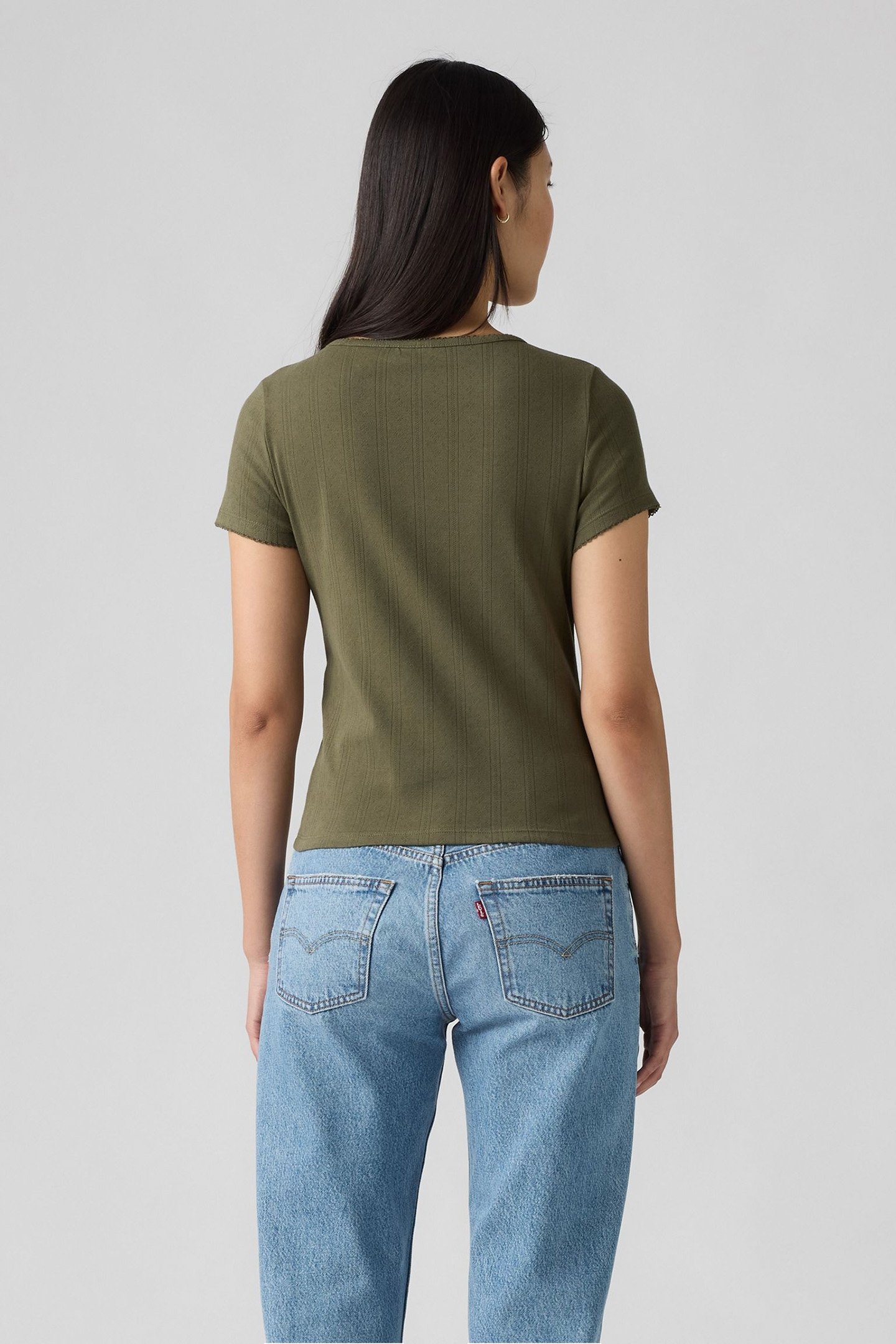 DRY GOODS POINTELLE TEE OLIVE NIGHT 2
