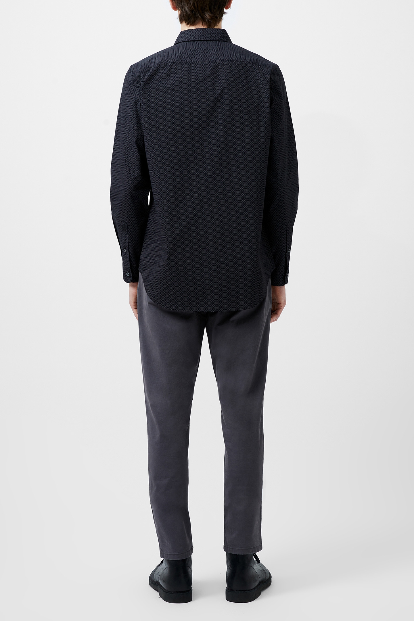 REGULAR FIT/CLASSIC COLLAR BLACK GEO 3