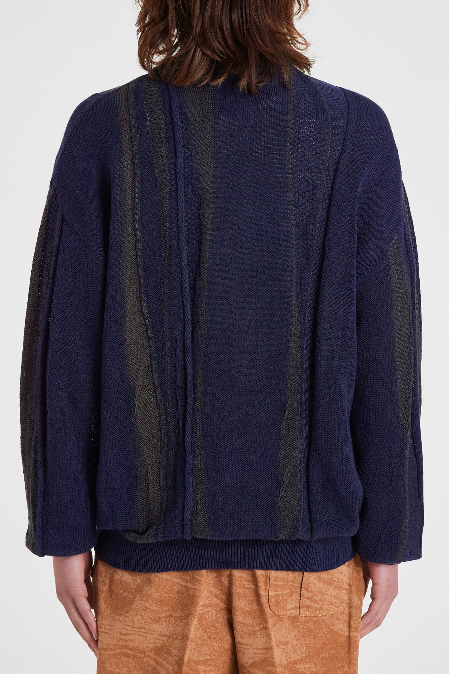 MENS NAVY CN JUMPER STITCH DETAIL VERY DARK NAVY 2