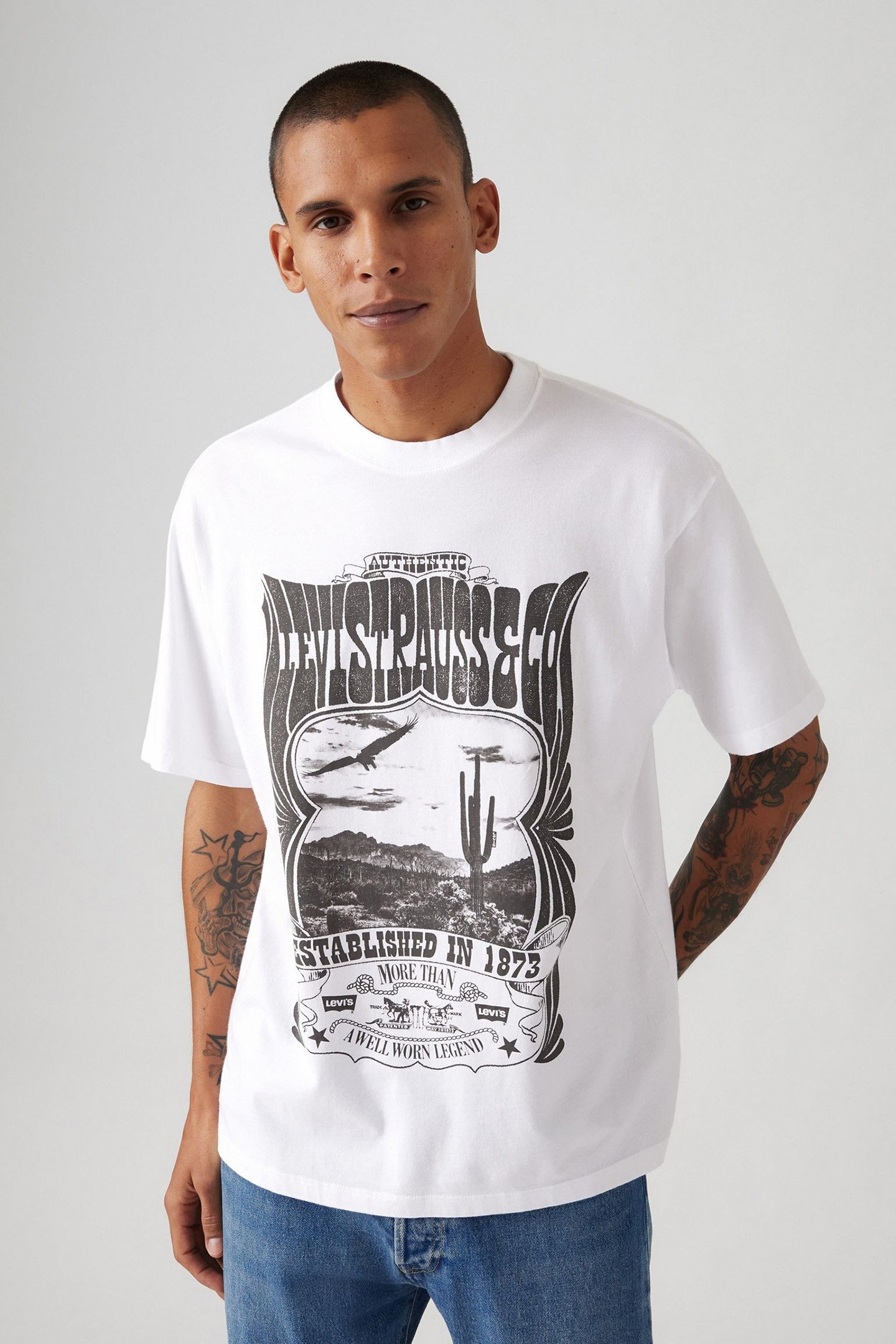 VINTAGE FIT GRAPHIC TEE CONCERT TEE WHITE 4