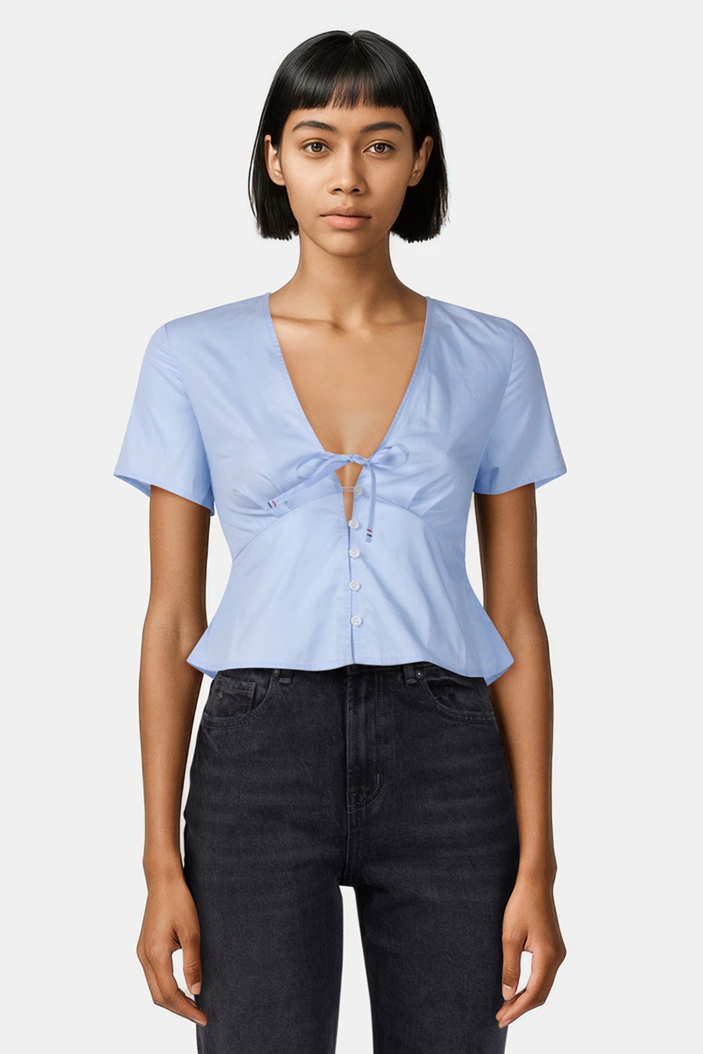 TJW SS TIE POPLIN BL SWEET BLUE 1