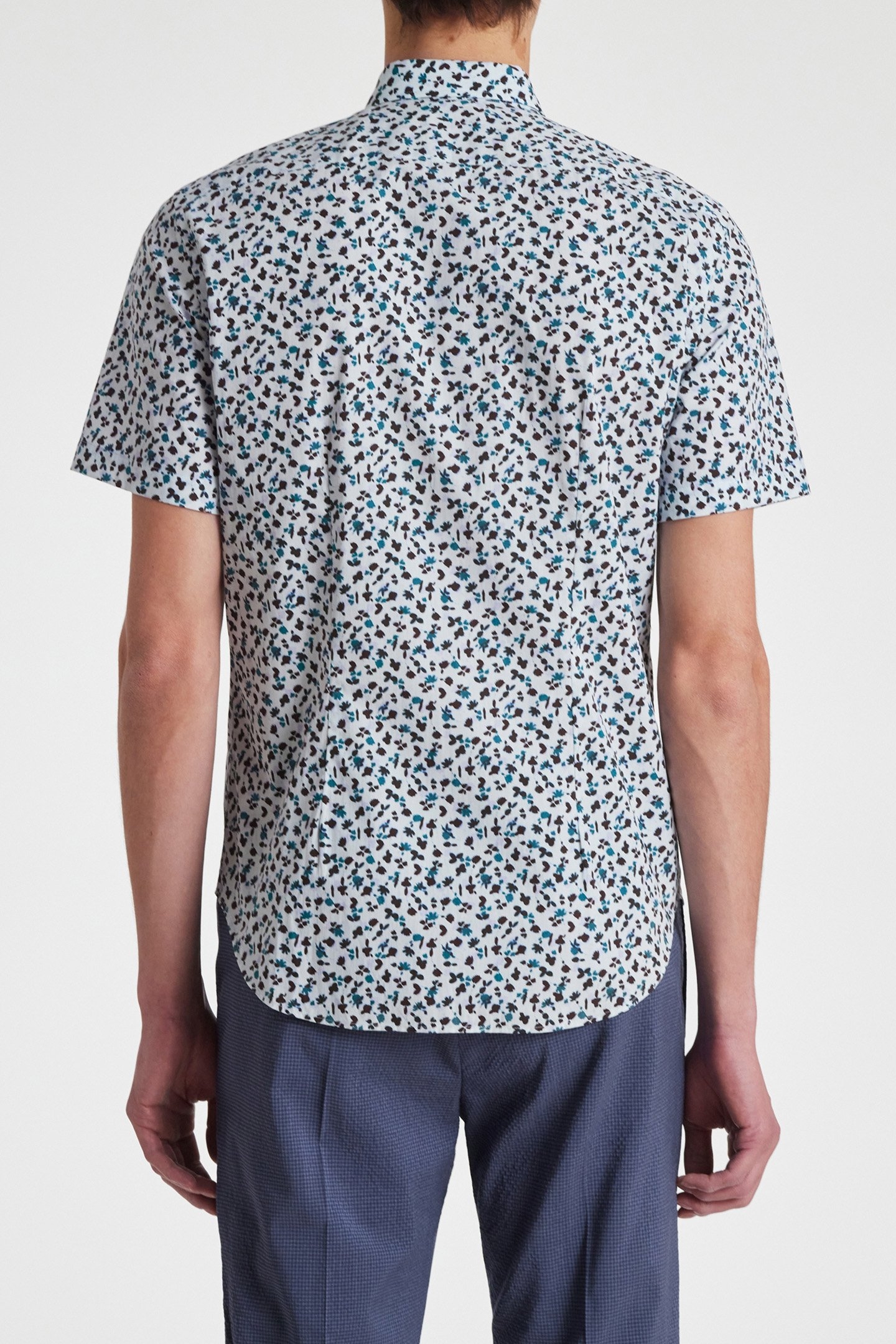 MENS S/S SLIM FIT SHIRT LIGHT BLUE 2